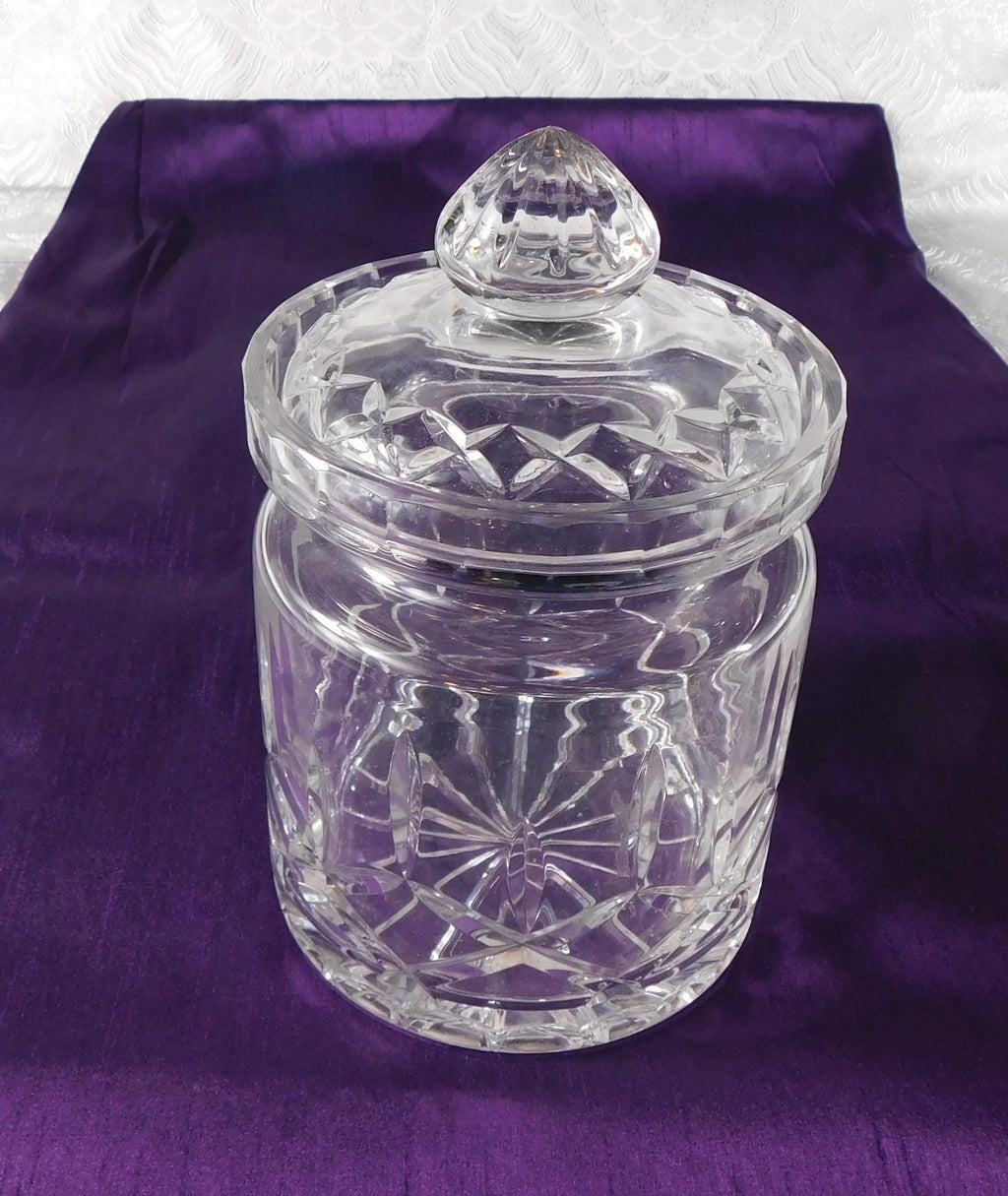 Clear Cut Crystal Biscuit Barrel with Lid # 27672