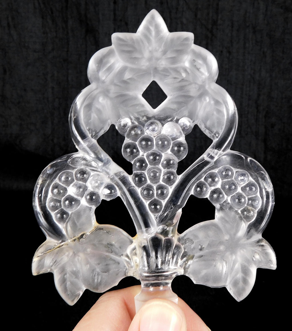 Clear Glass Footed Perfume Bottle with Open Stopper Design # 27514
