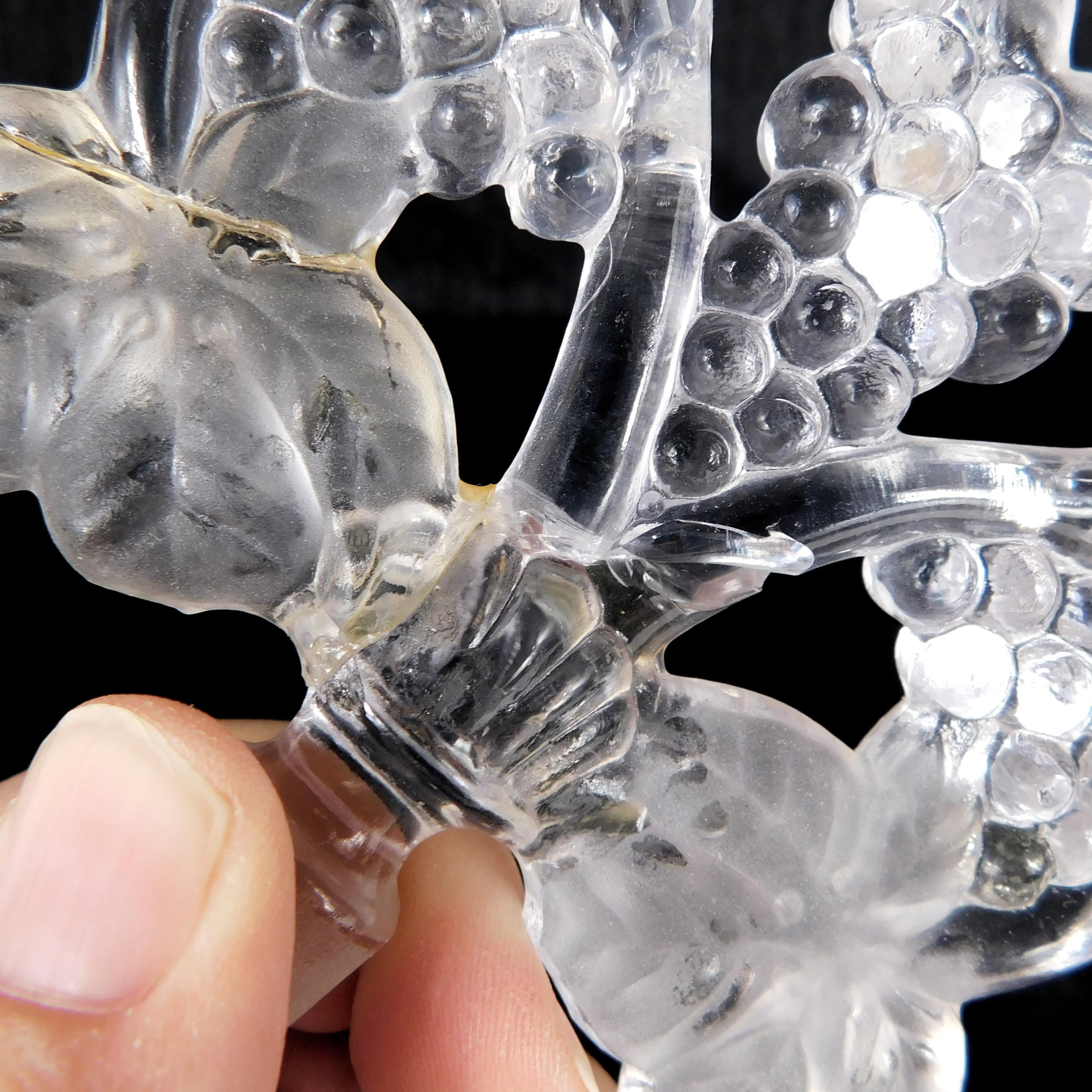 Clear Glass Footed Perfume Bottle with Open Stopper Design # 27514