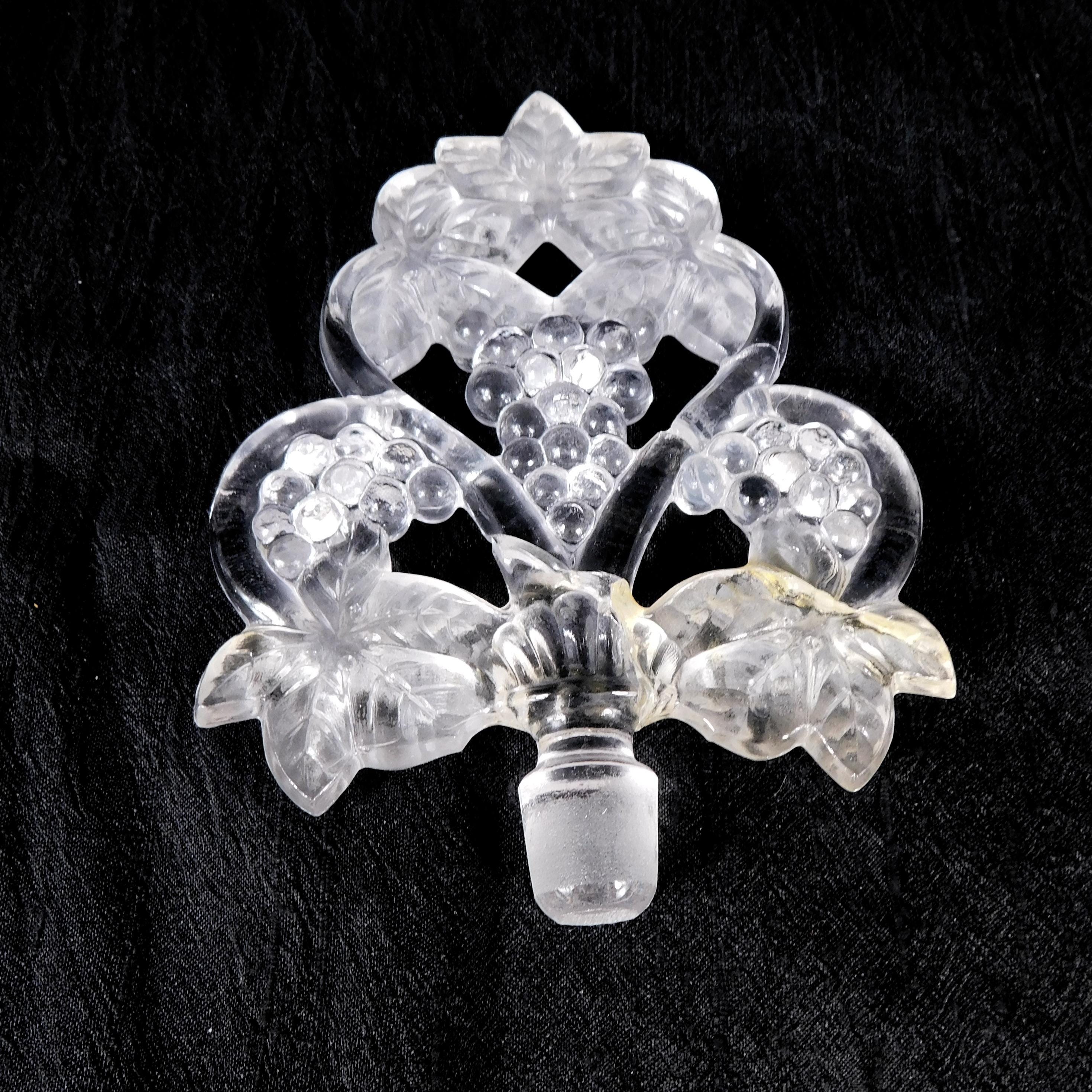 Clear Glass Footed Perfume Bottle with Open Stopper Design # 27514