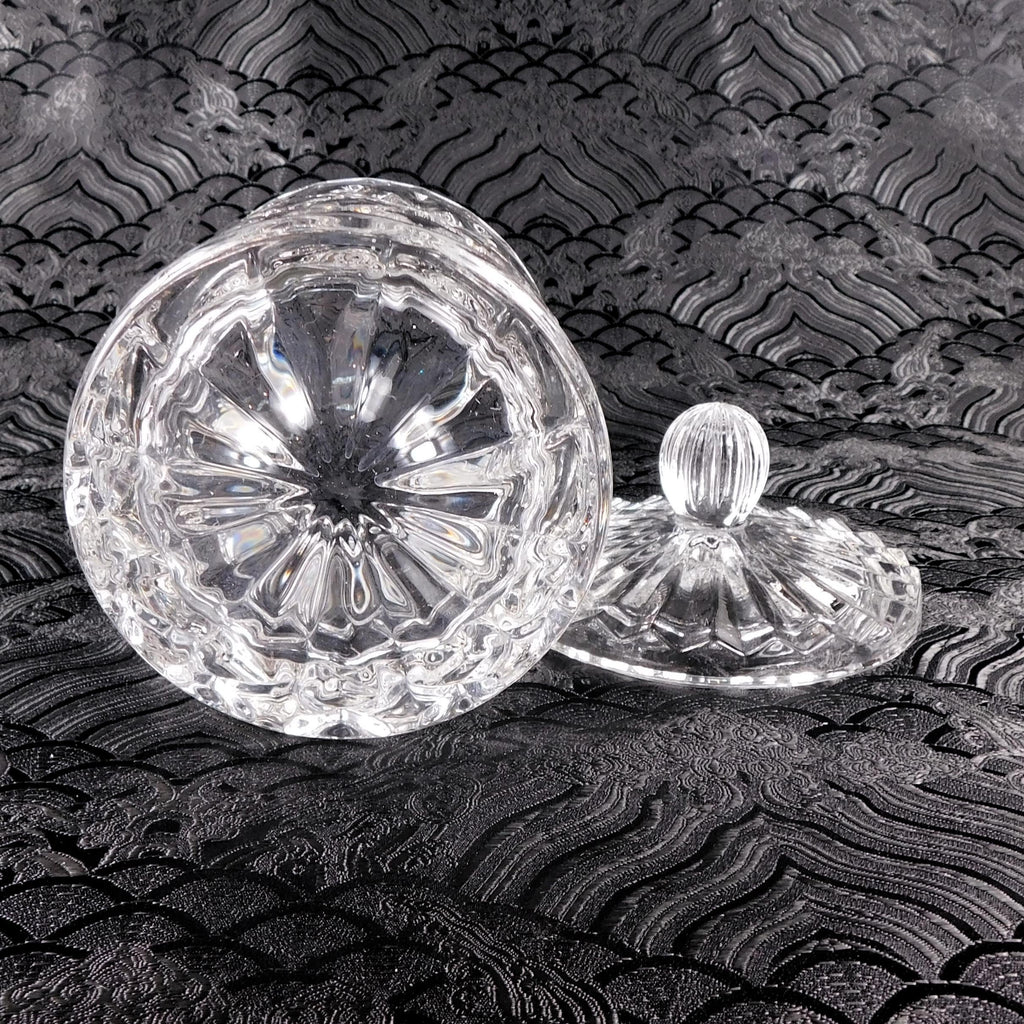 Small Cut Glass Jelly Jaror Biscuit Barrel with Lid # 27623