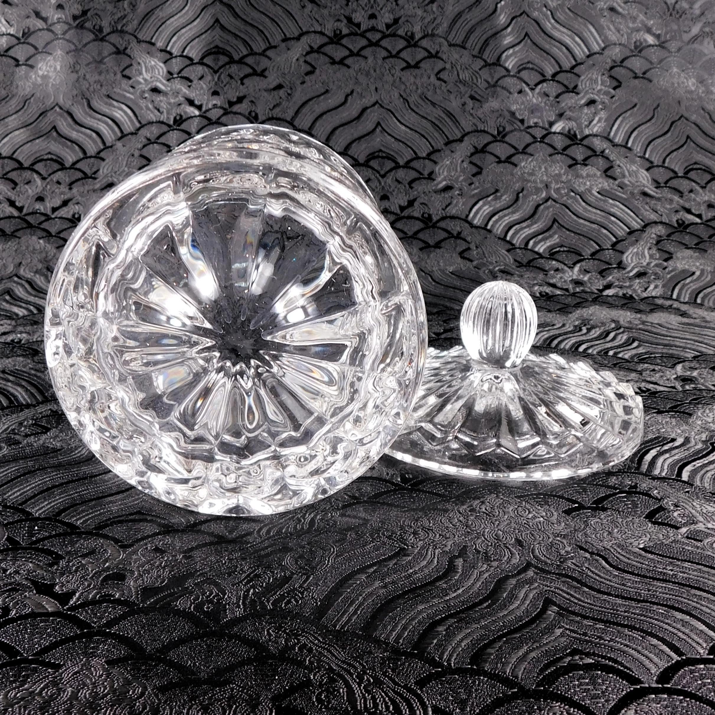 Small Cut Glass Jelly Jaror Biscuit Barrel with Lid # 27623