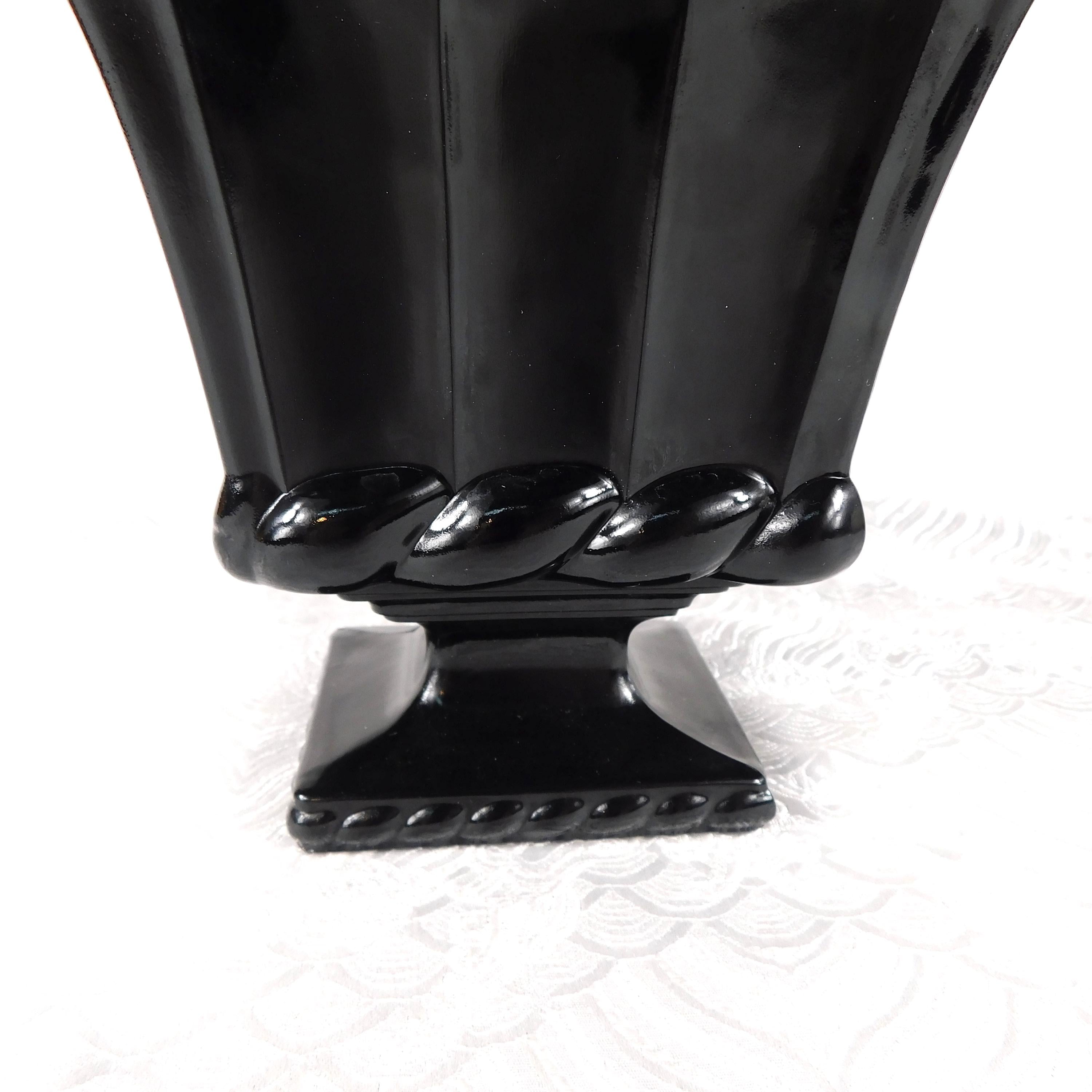 Black Footed Glass Vase # 27546