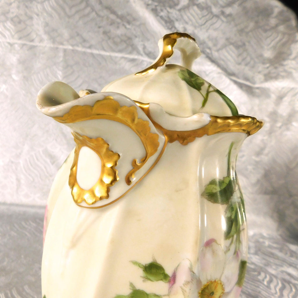 Coiffe et Cie Chocolate Pot with Apple Blossoms # 27694