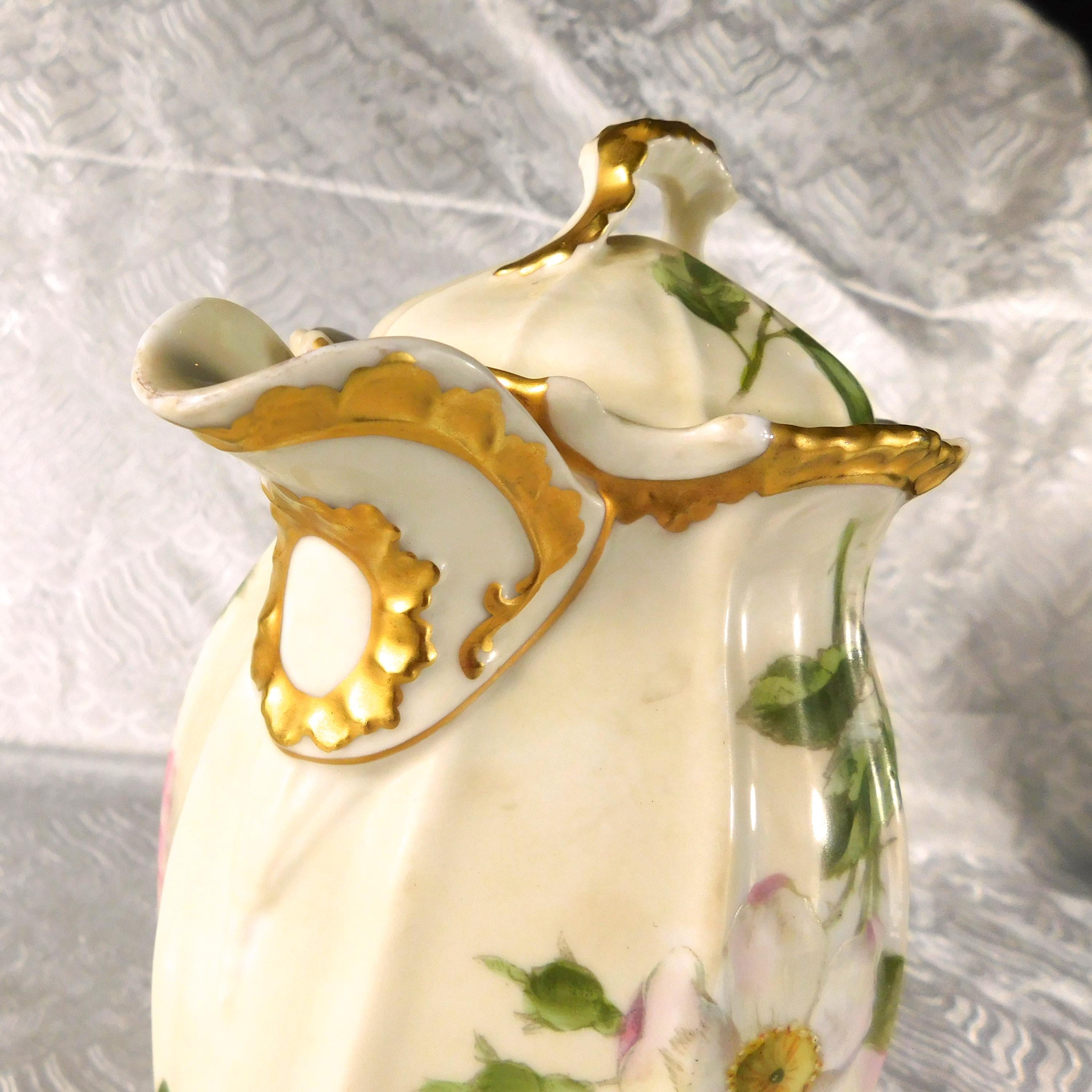 Coiffe et Cie Chocolate Pot with Apple Blossoms # 27694