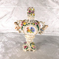 Dresden Footed Bowl with Angels and Three Dimensional Flowers # 27699