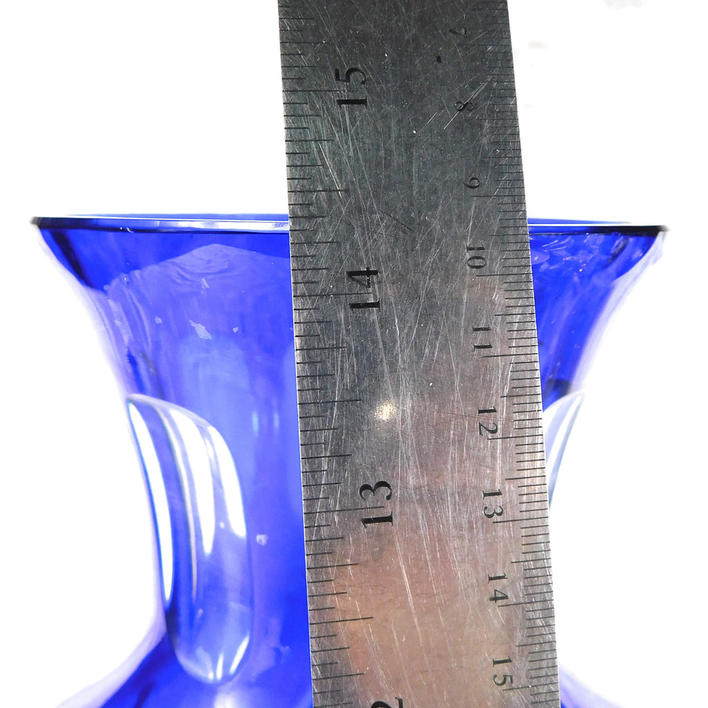 Tall Blue Cut to Clear Vase #  27743