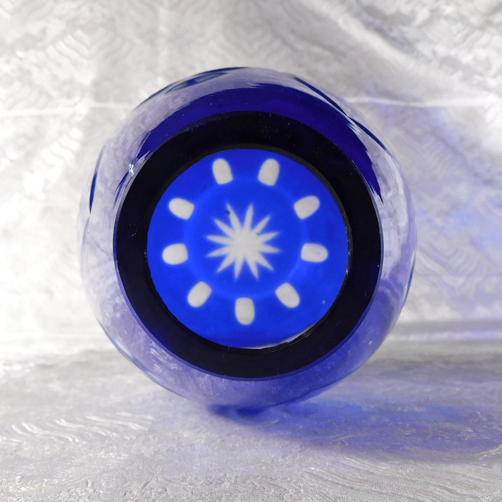 Blue Cut to Clear Vase # 27707
