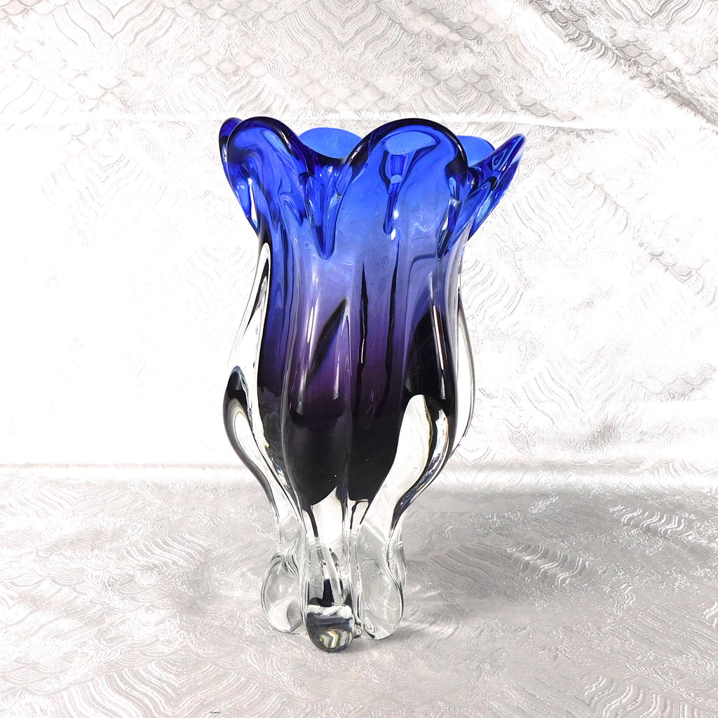 Blue and Purple Art Glass Vase # 27676