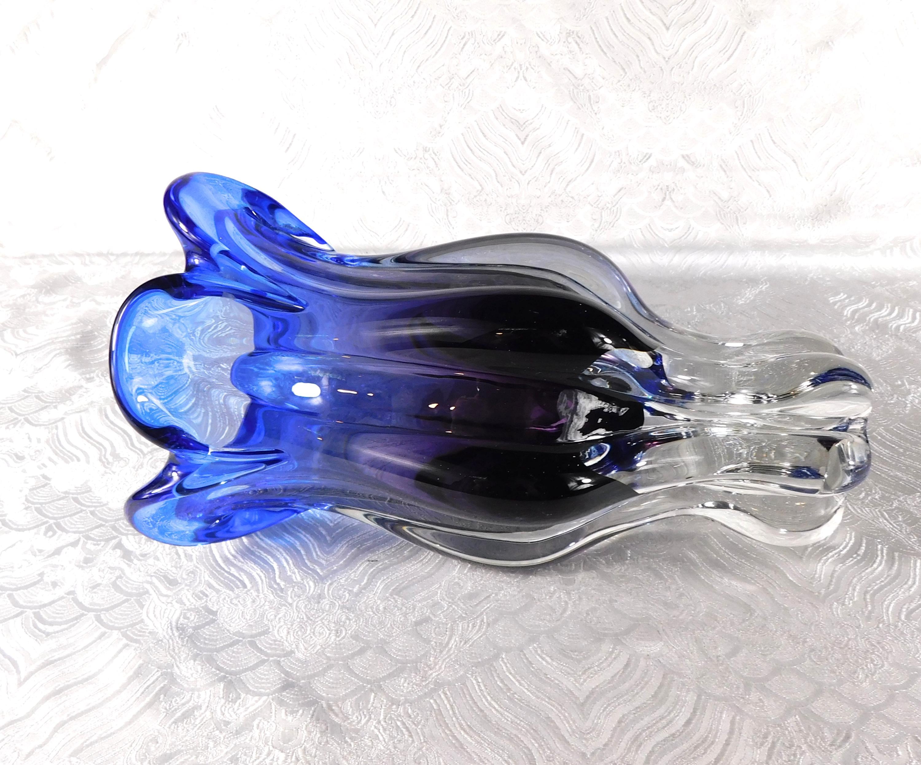 Blue and Purple Art Glass Vase # 27676