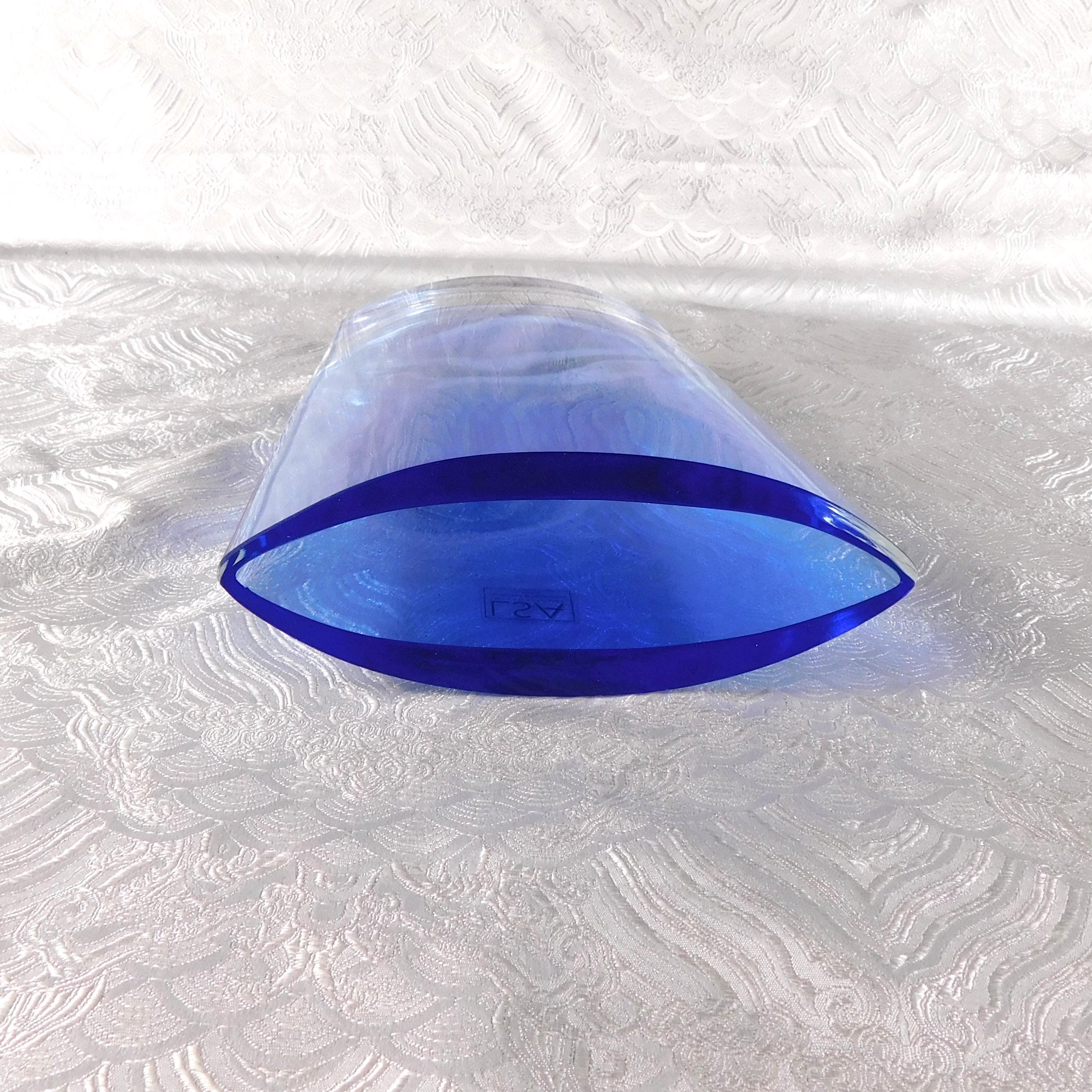 Slender Blue Art Glass Vase by LSA Poland # 27674