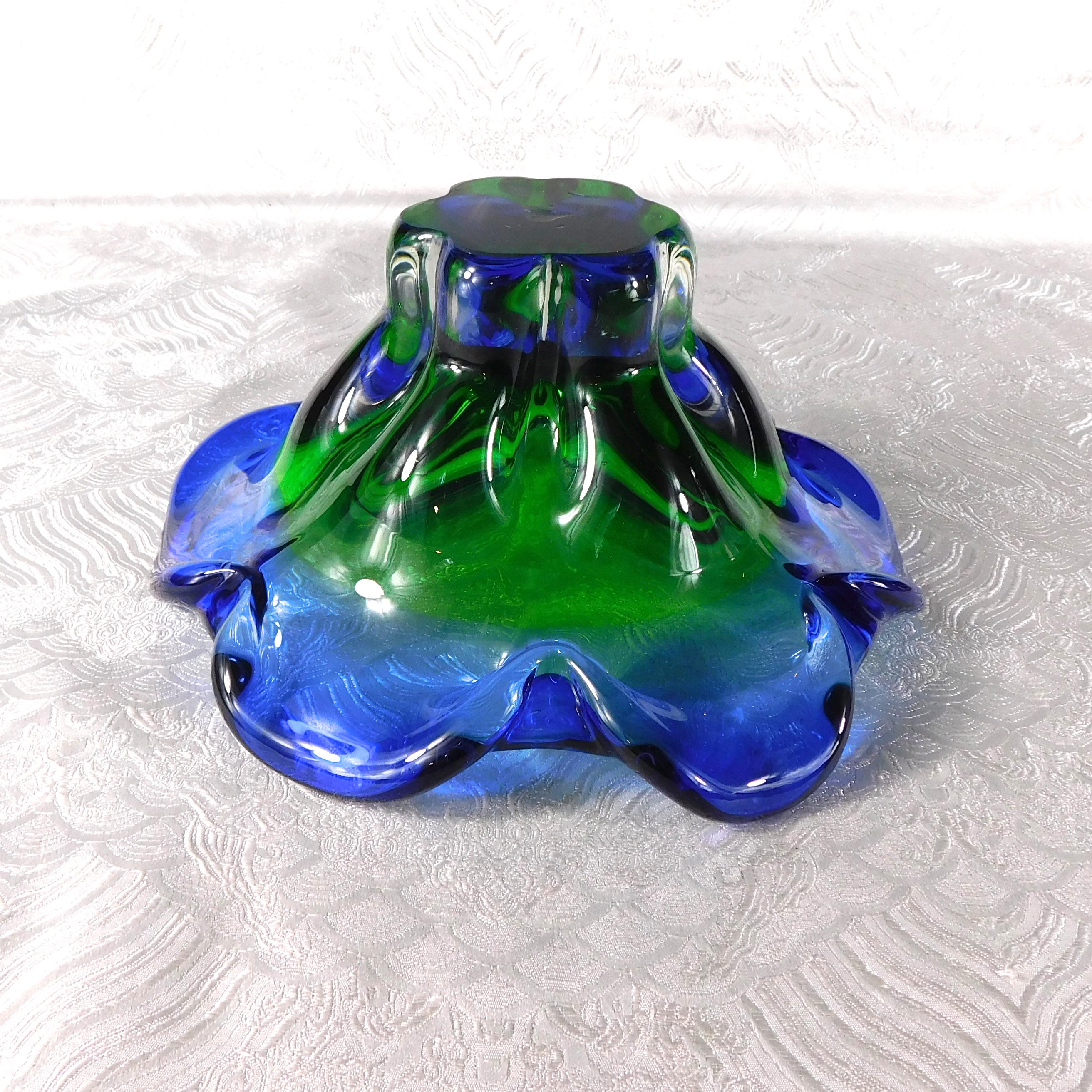 Blue and Green Art Glass Bowl # 27668