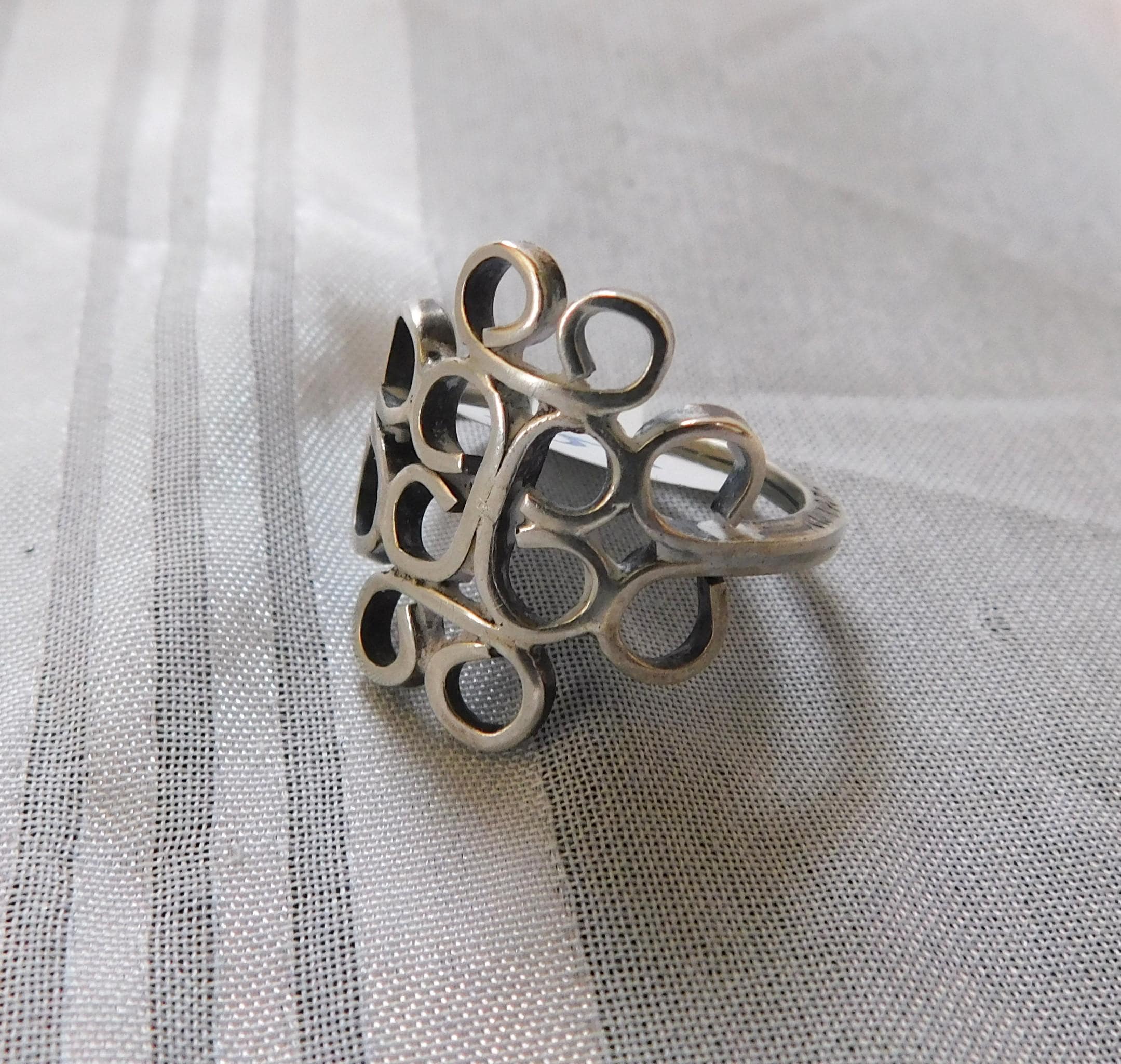 Sterling Silver Filigree Ring Size 5.75