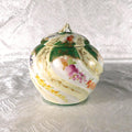 Green and White Porcelain Biscuit Jar-Cracked # 27700