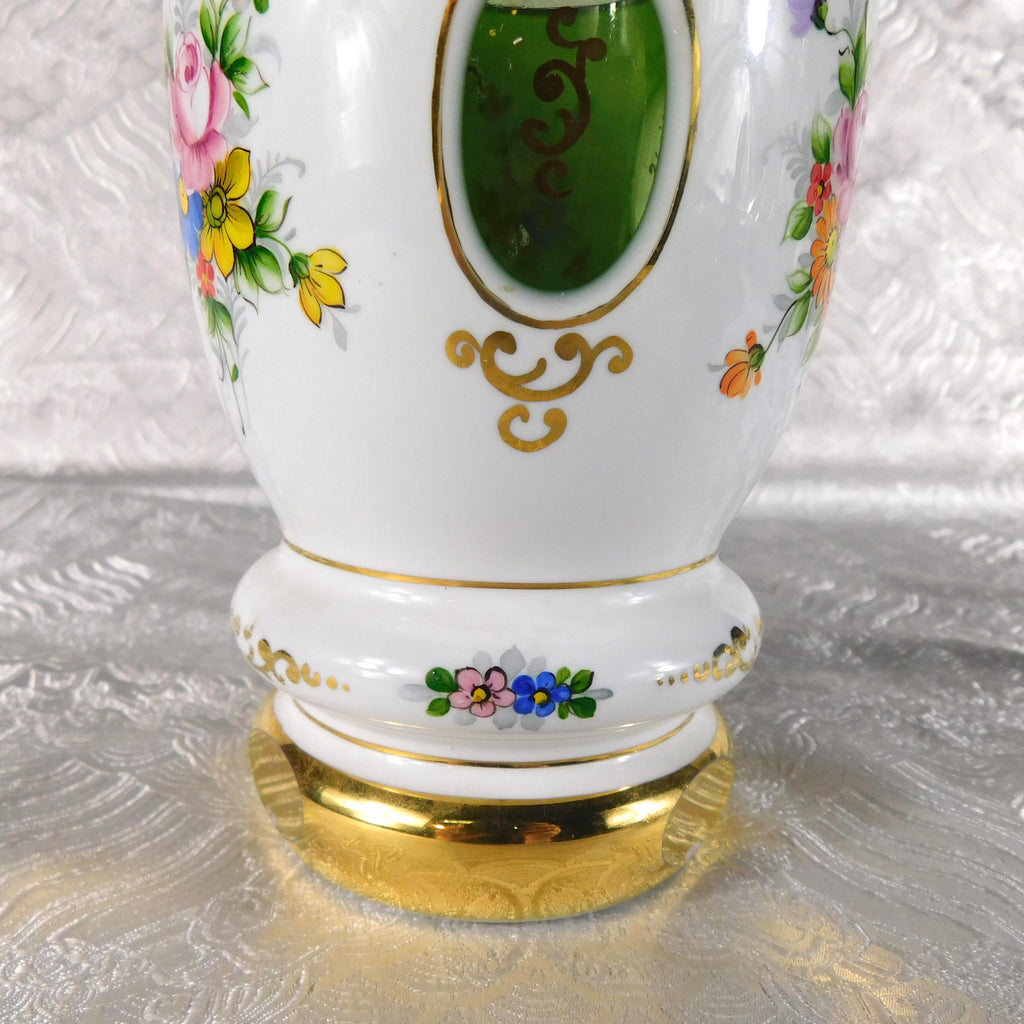White over Green Short Cut to Clear Vase # 27706