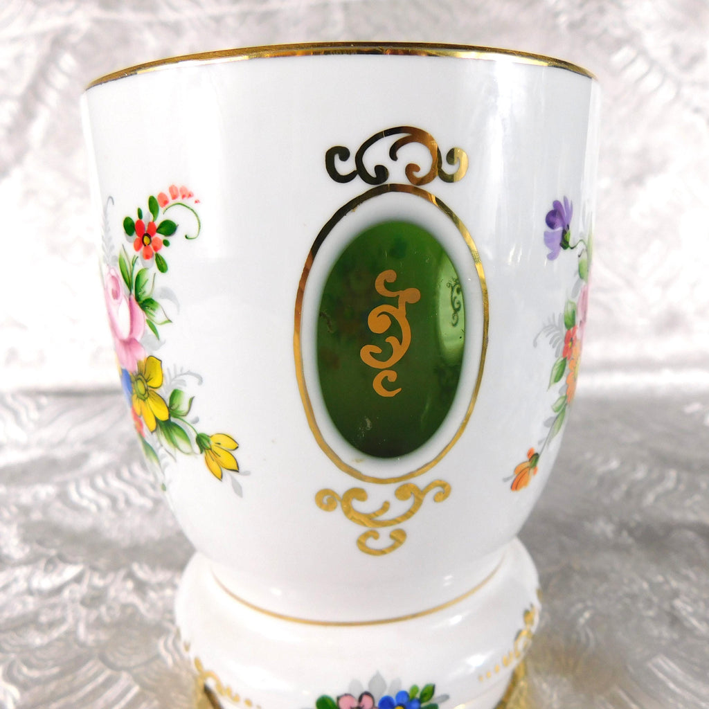 White over Green Short Cut to Clear Vase # 27706