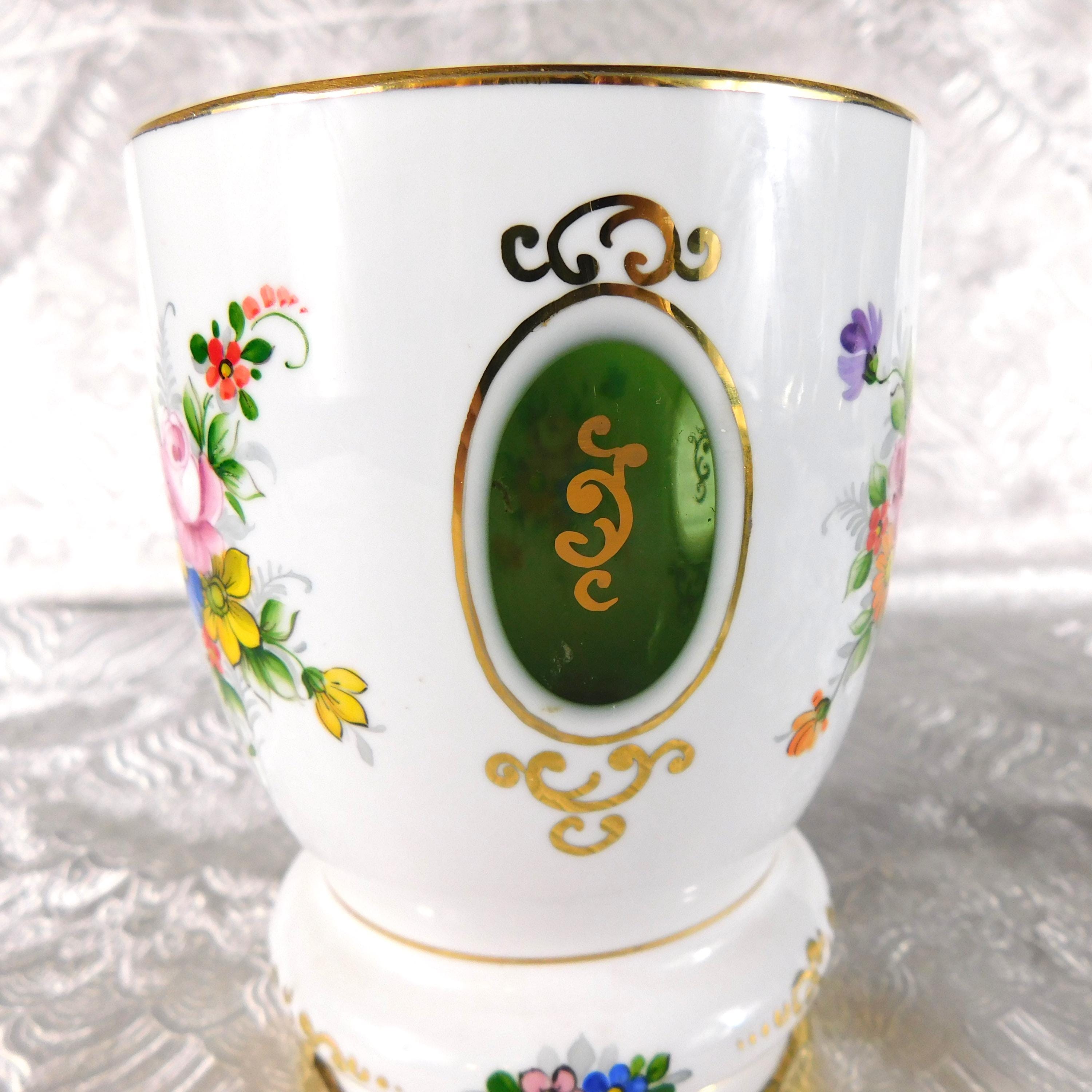 White over Green Short Cut to Clear Vase # 27706