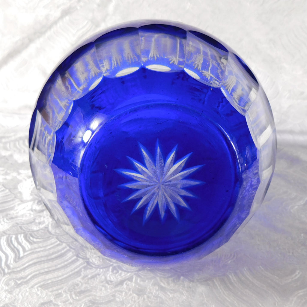 Blue Cut to Clear Vase # 27722