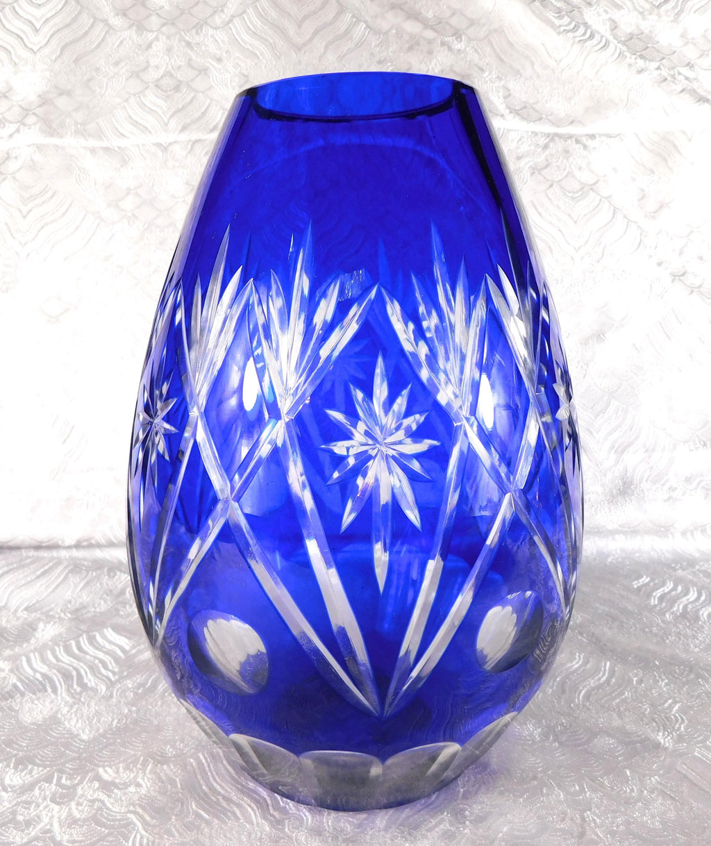 Blue Cut to Clear Vase # 27722