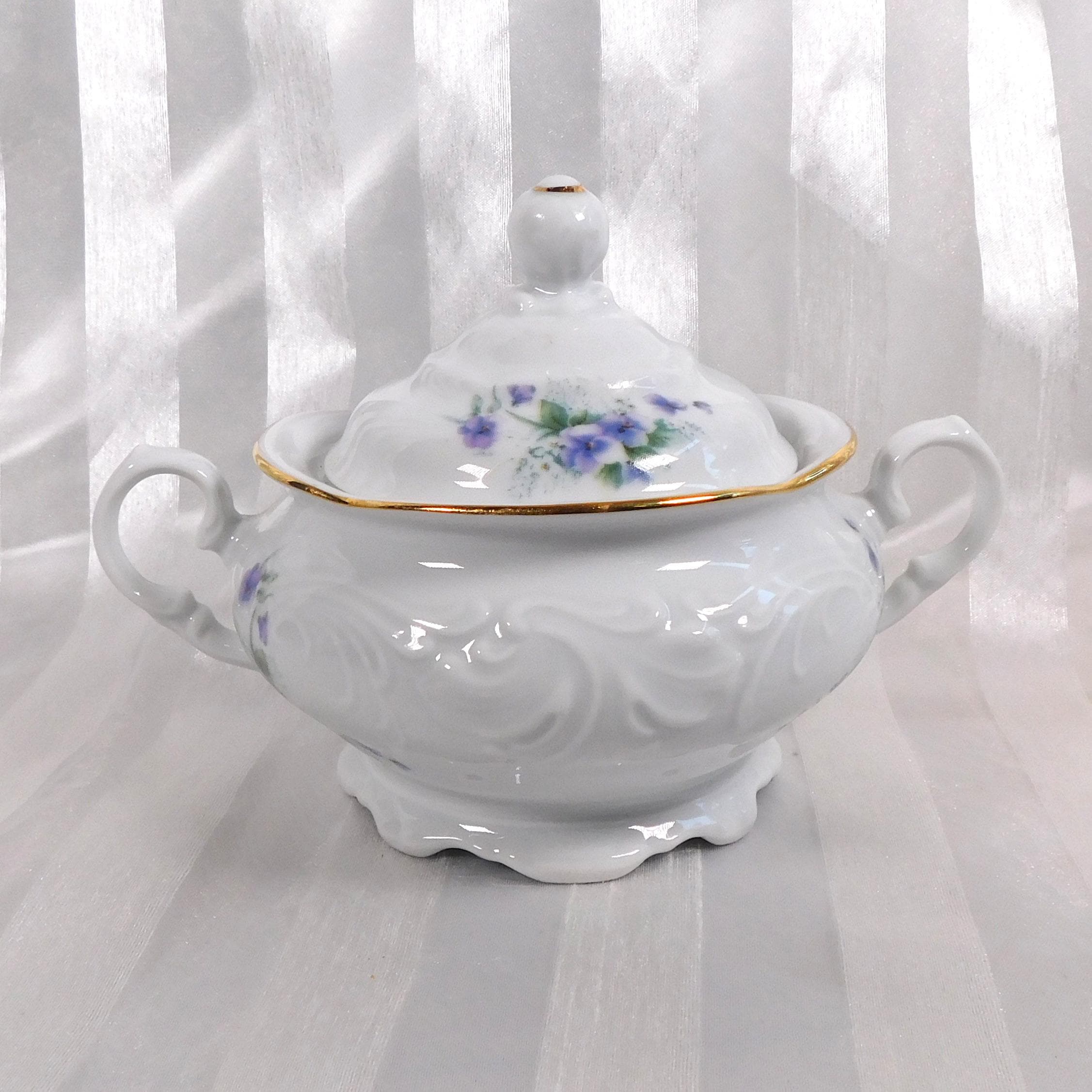 Wawel Sugar Bowl with Purple Flowers # 26671
