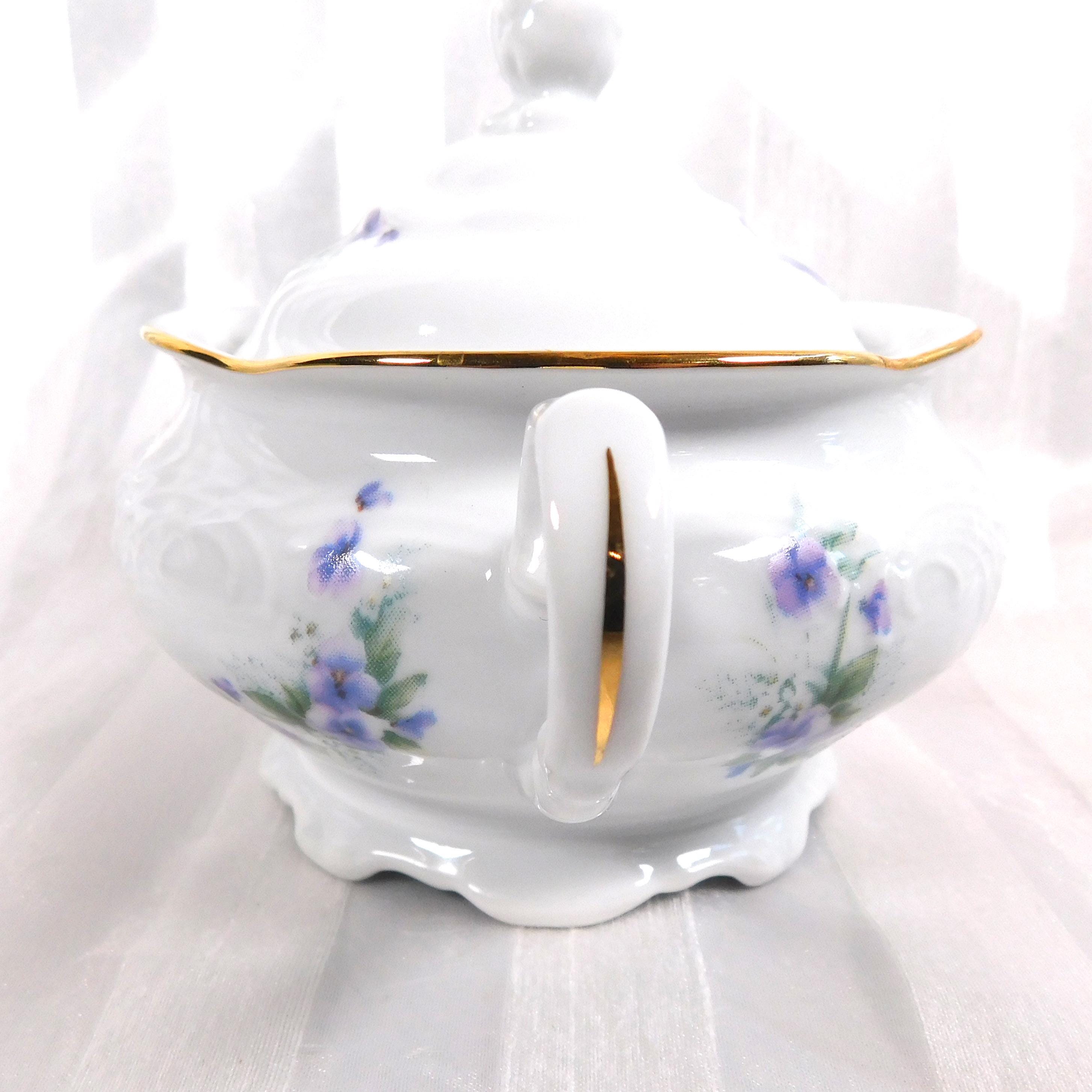 Wawel Sugar Bowl with Purple Flowers # 26671