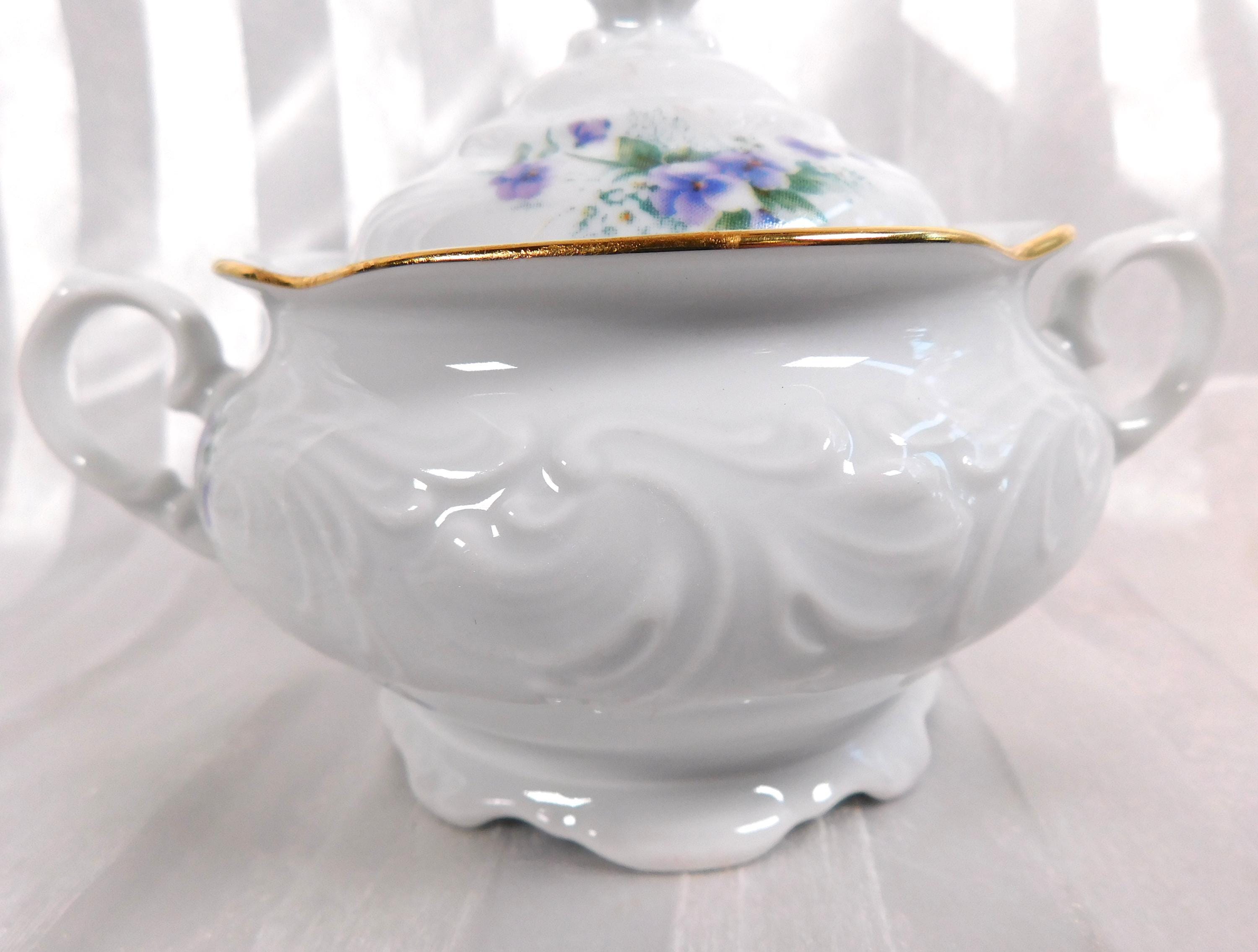 Wawel Sugar Bowl with Purple Flowers # 26671