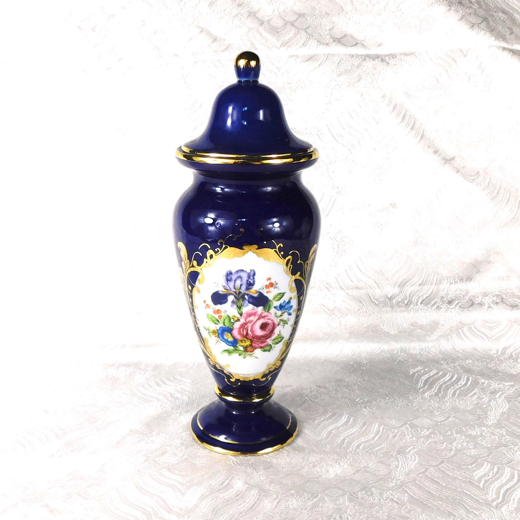Décor Asevres Dark Blue Covered Pot # 27571