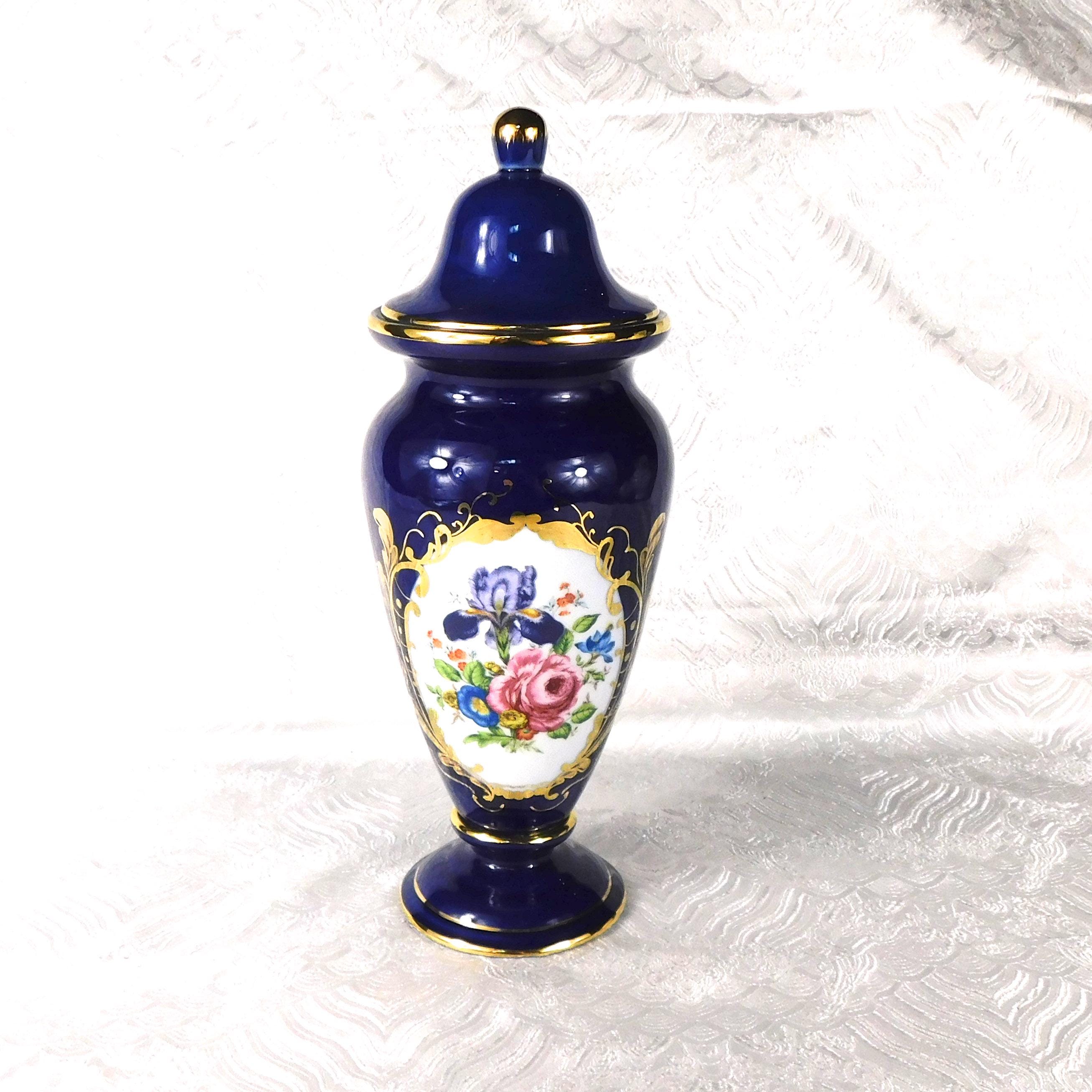 Décor Asevres Dark Blue Covered Pot # 27571