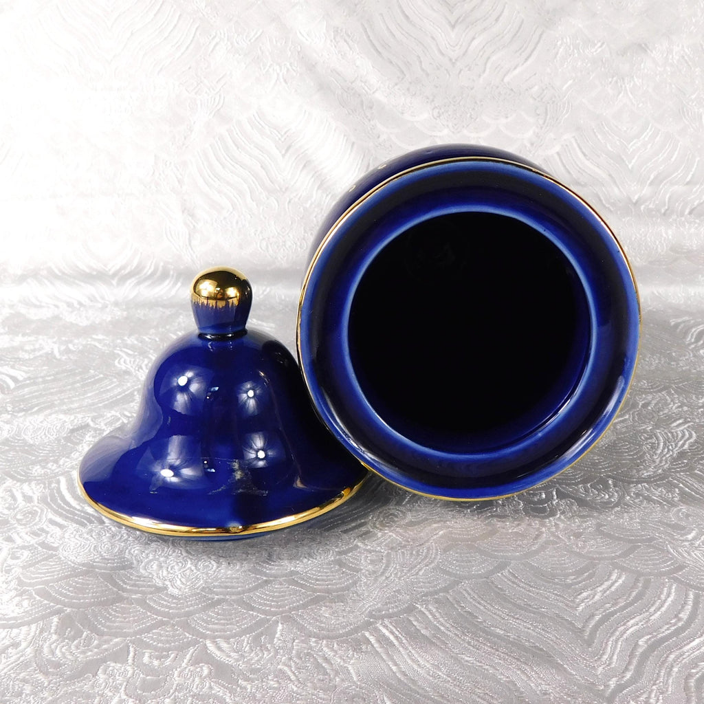 Décor Asevres Dark Blue Covered Pot # 27571