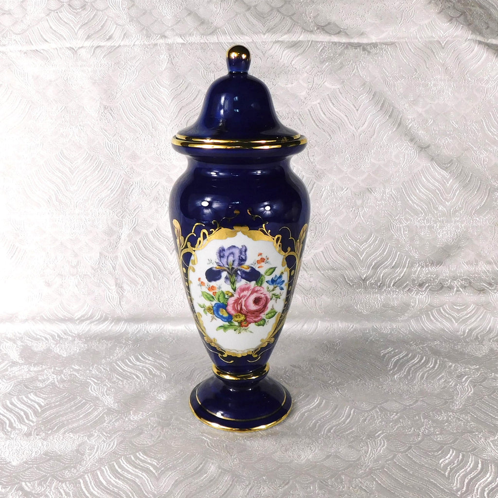 Décor Asevres Dark Blue Covered Pot # 27571