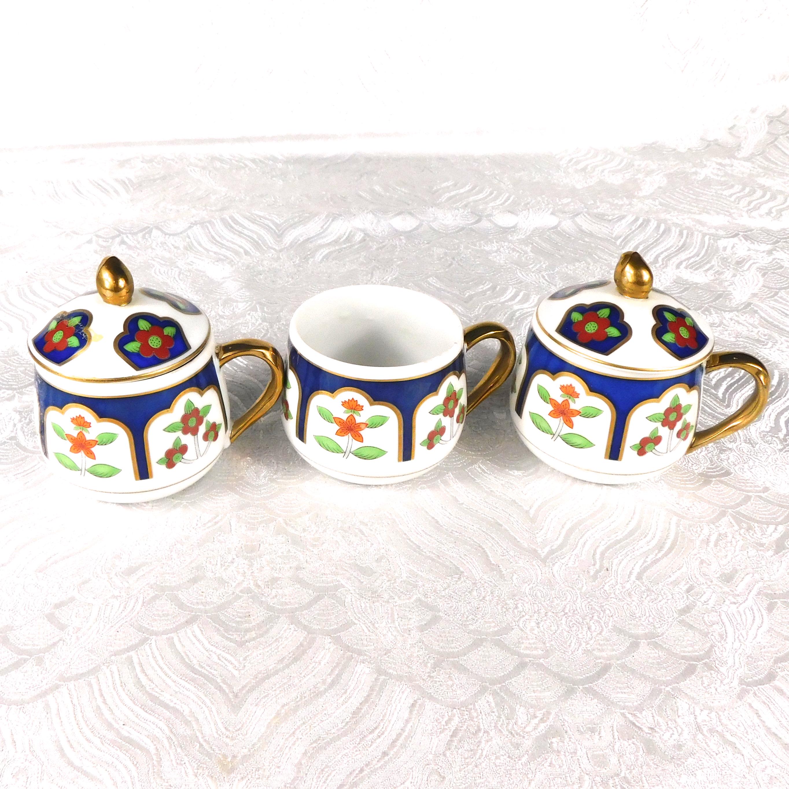 Lot of Three Pots De Cream with Two Lids # 27579