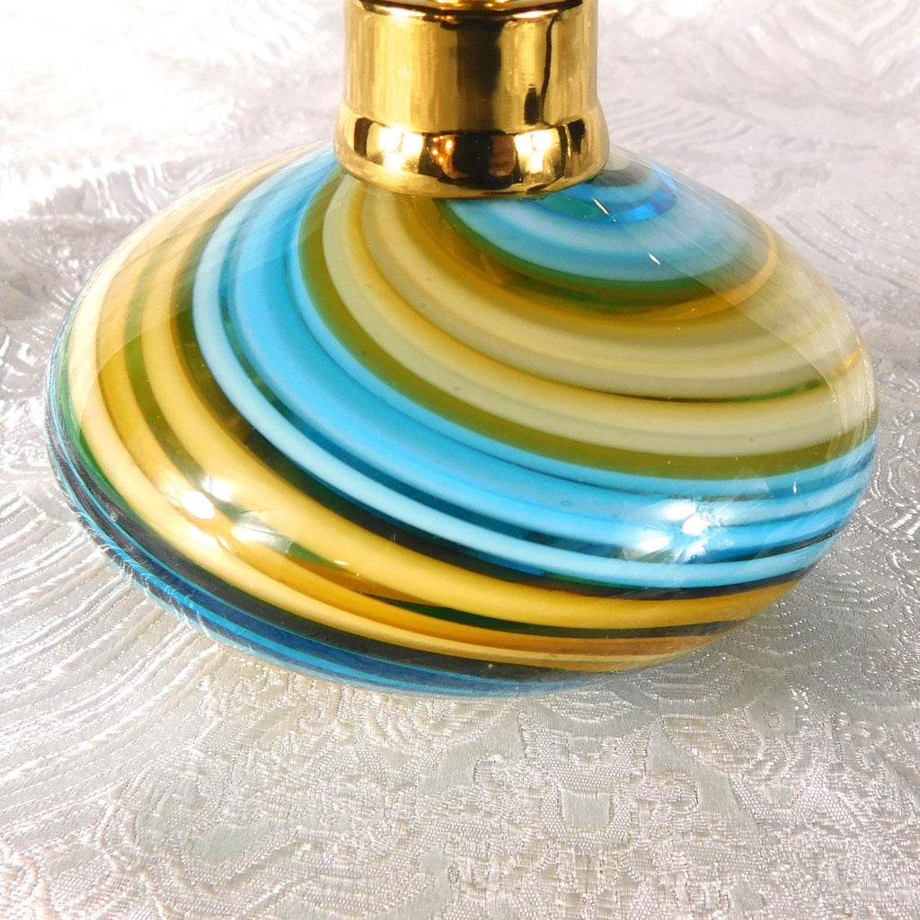 Blue and Tan Swirl Perfume Atomizer # 27374
