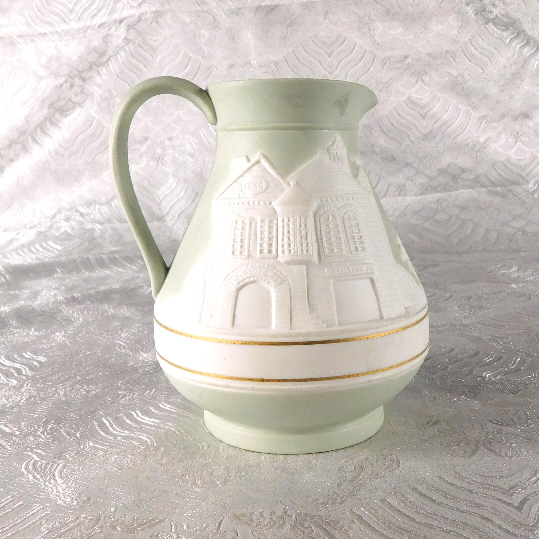 The Fireman’s Family Pale Green Jasperware Pitcher or Jug # 27385
