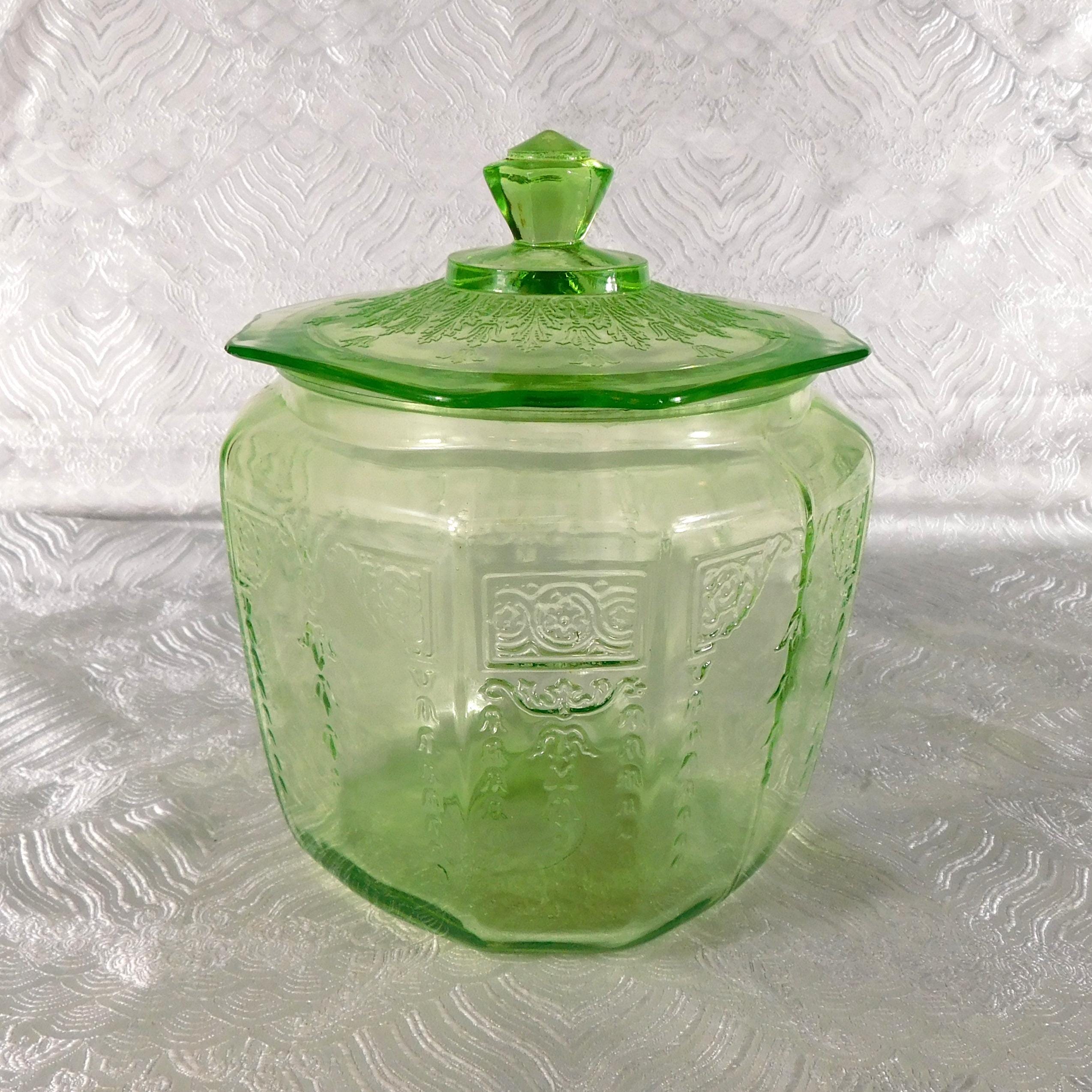 Anchor Hocking Biscuit Barrel or Cookie Jar in Princess Green # 27732