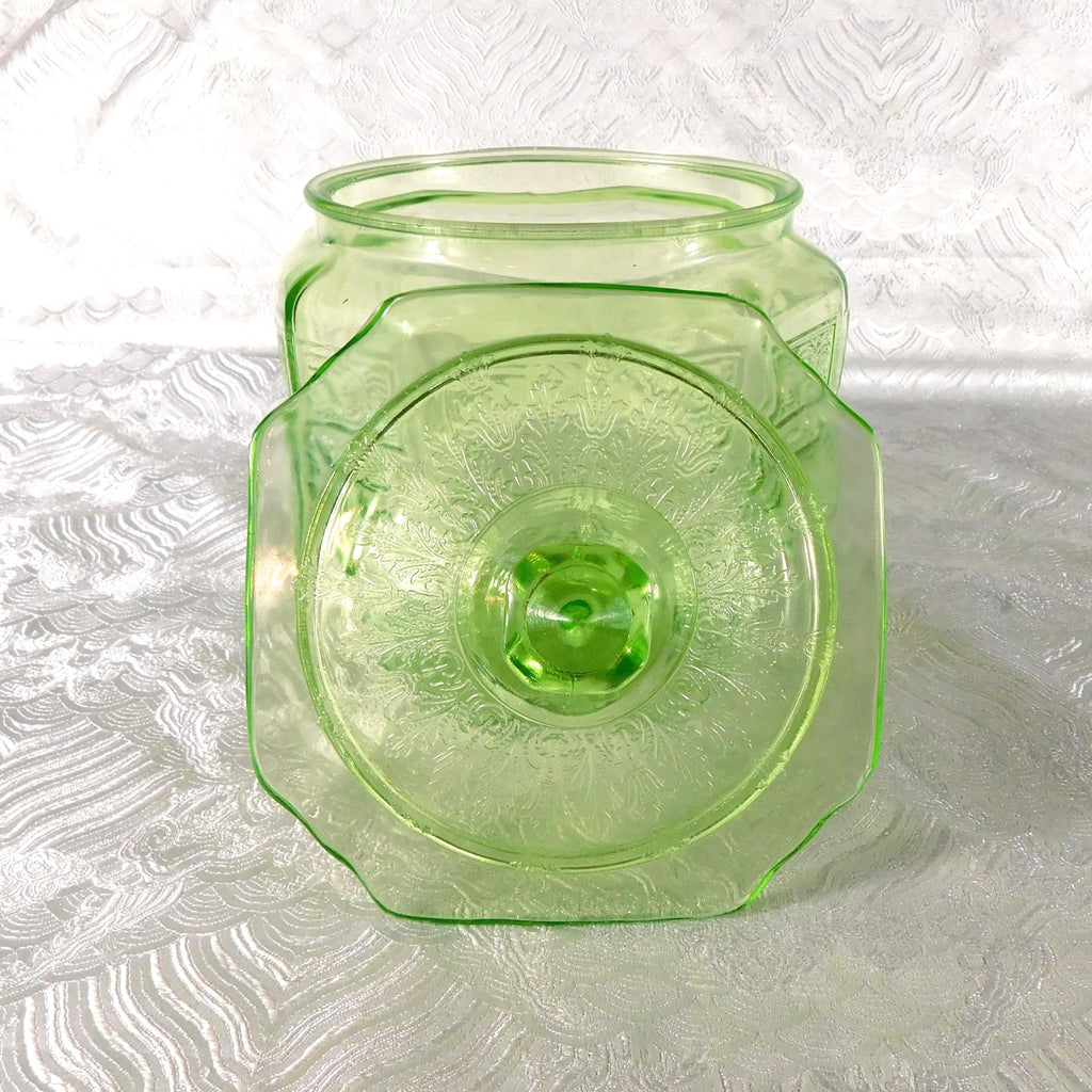 Anchor Hocking Biscuit Barrel or Cookie Jar in Princess Green # 27732