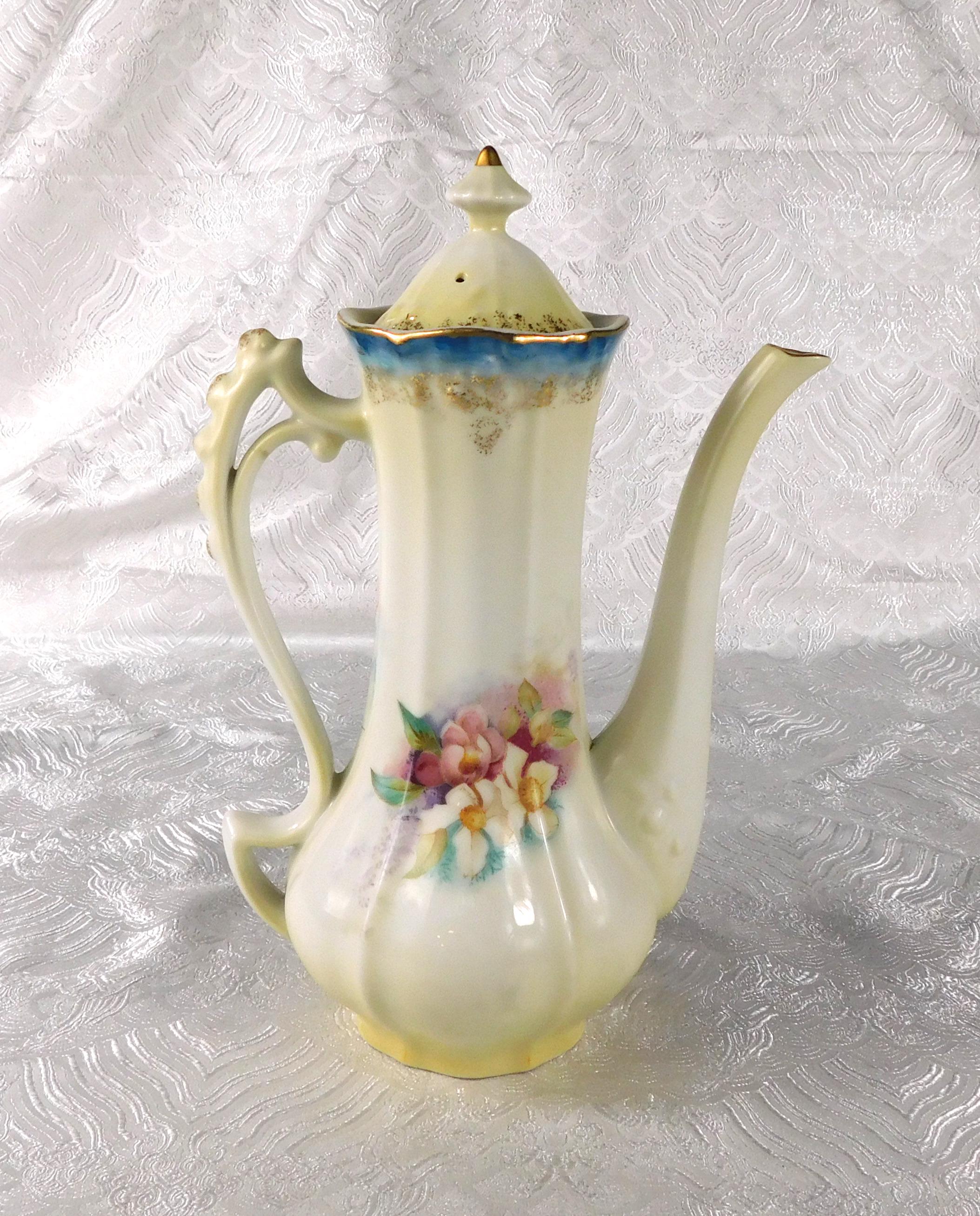Reinhold Schlegelmilch Chocolate Pot with Blue Trim # 27214