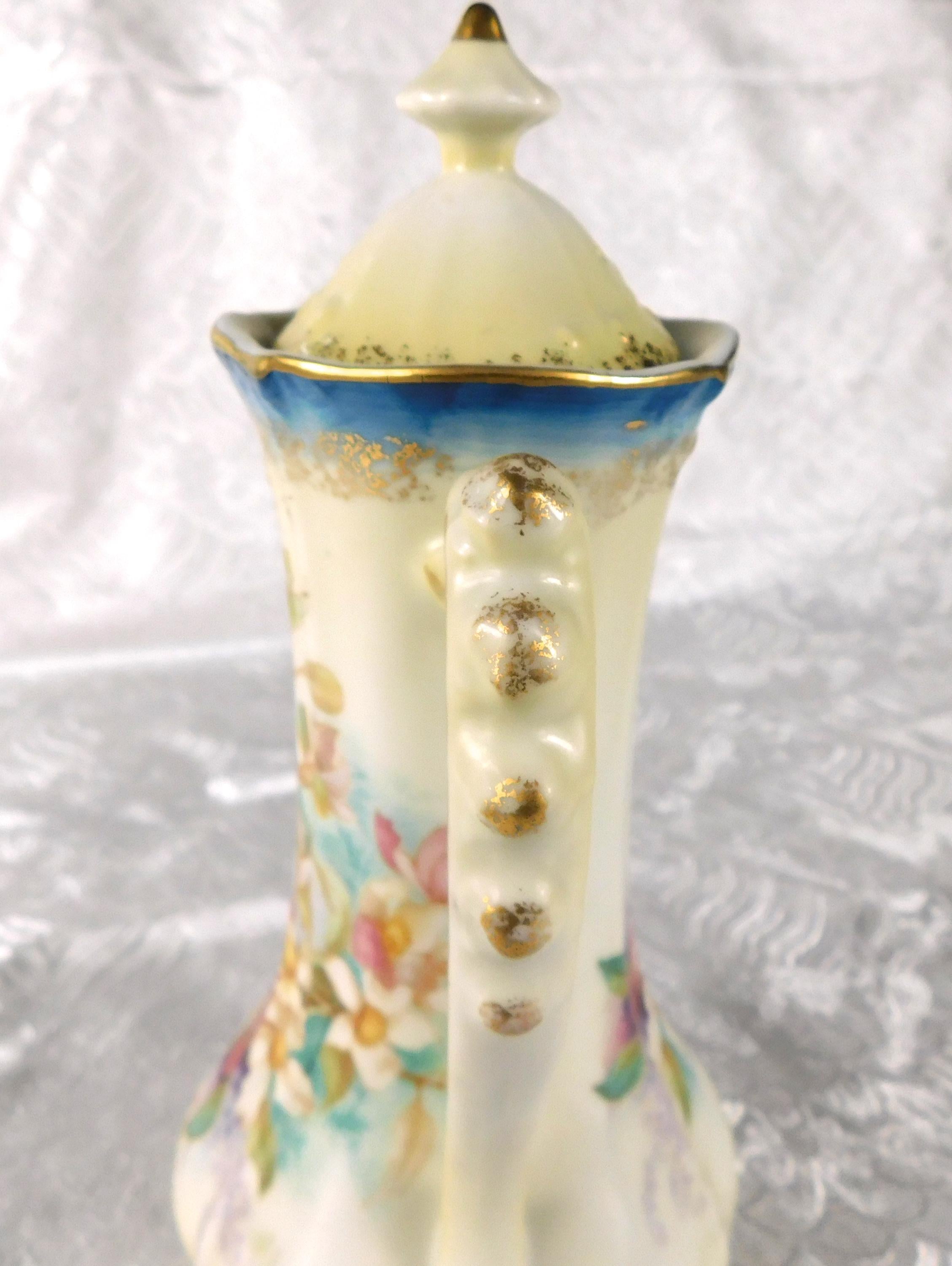 Reinhold Schlegelmilch Chocolate Pot with Blue Trim # 27214