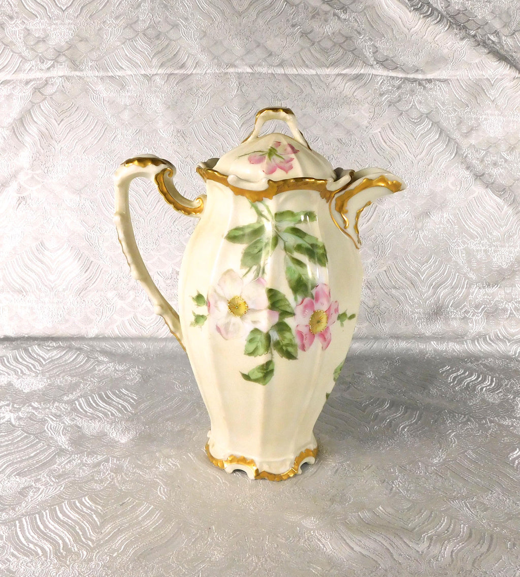 Coiffe et Cie Chocolate Pot with Apple Blossoms # 27694