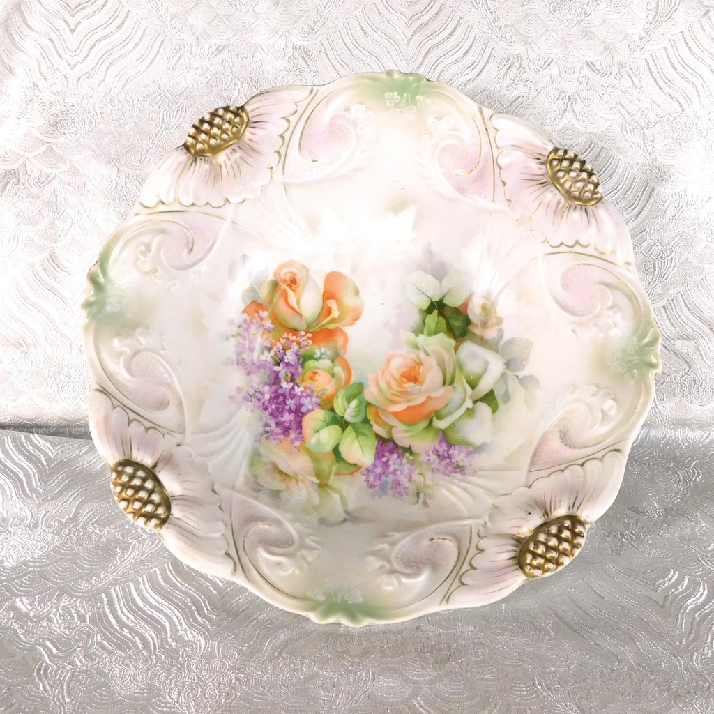 Large Bowl with Flower Detail in Rim # 27724