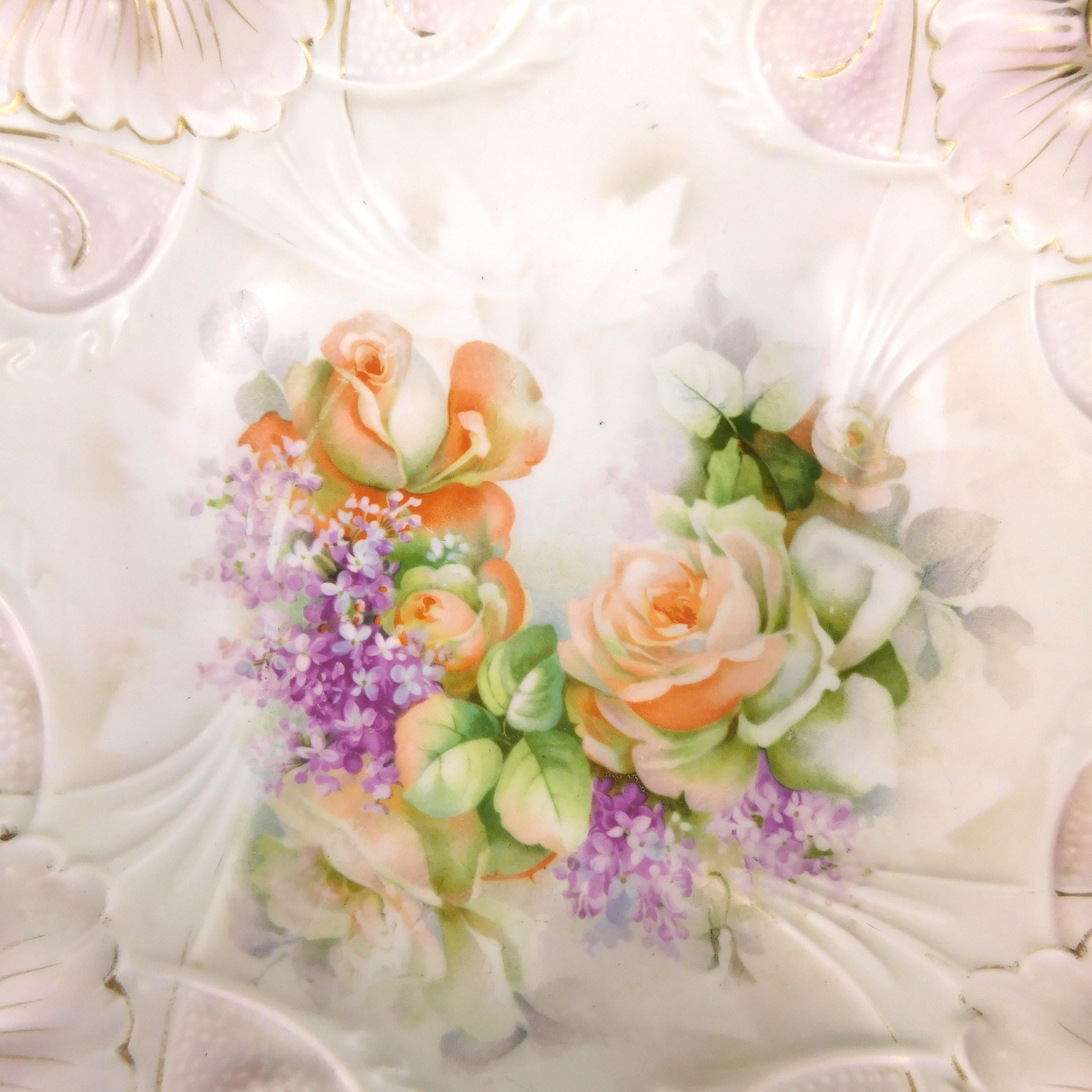 Large Bowl with Flower Detail in Rim # 27724
