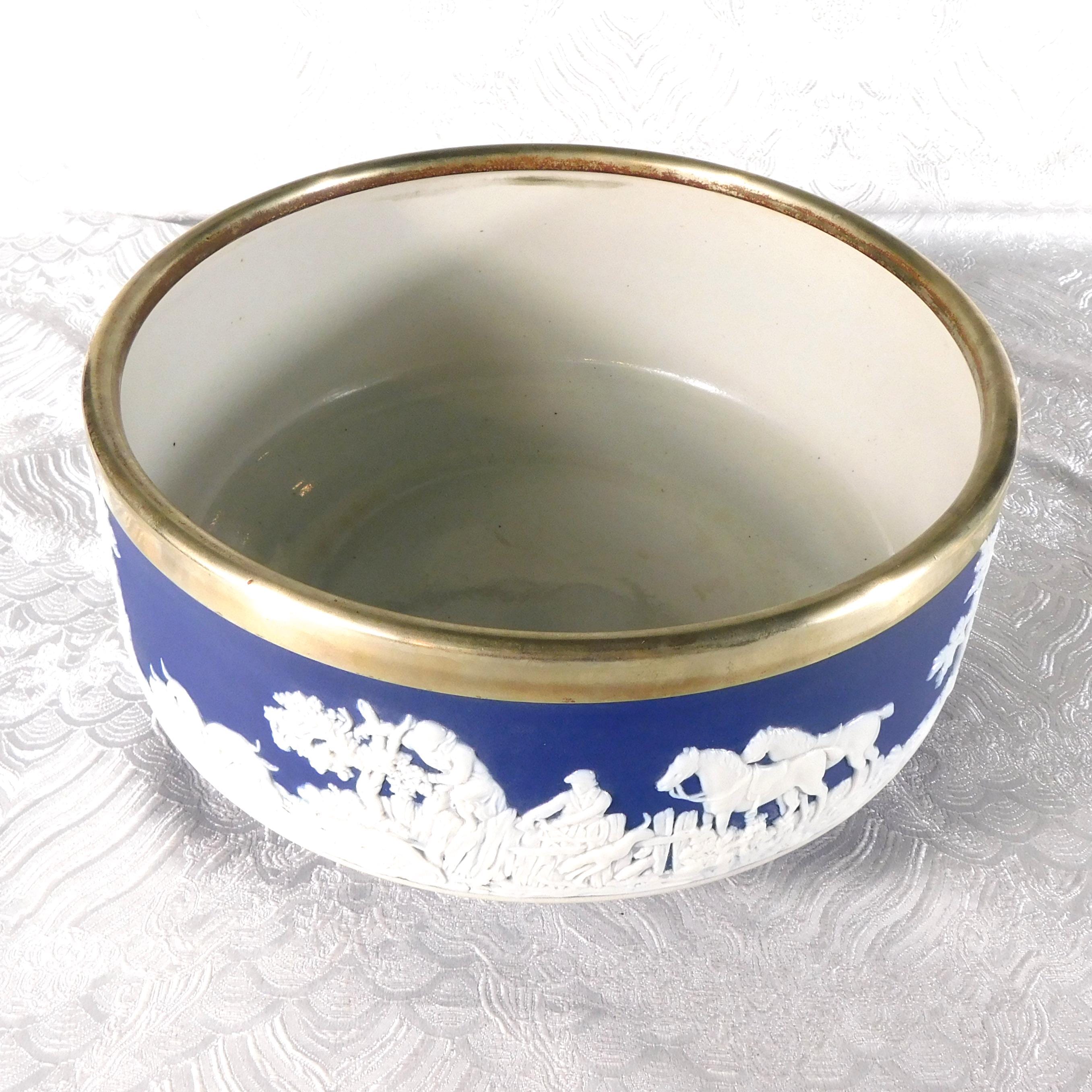 William Adams Dark Blue Large Jasperware Bowl # 27719
