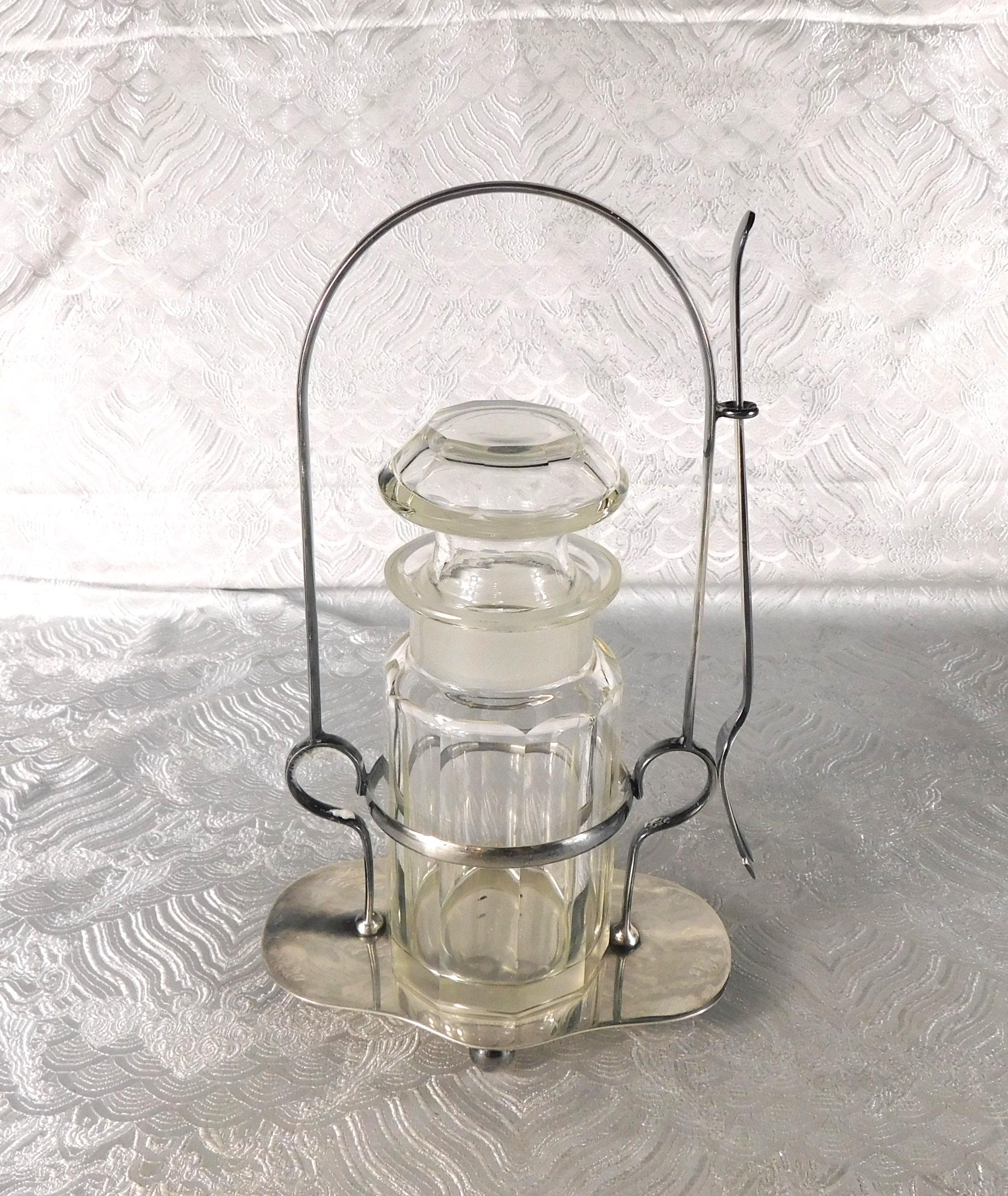 Glass Pickle Jar with EPNS Stand and Fork # 27705
