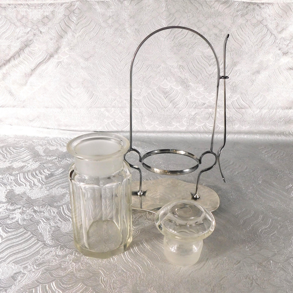 Glass Pickle Jar with EPNS Stand and Fork # 27705