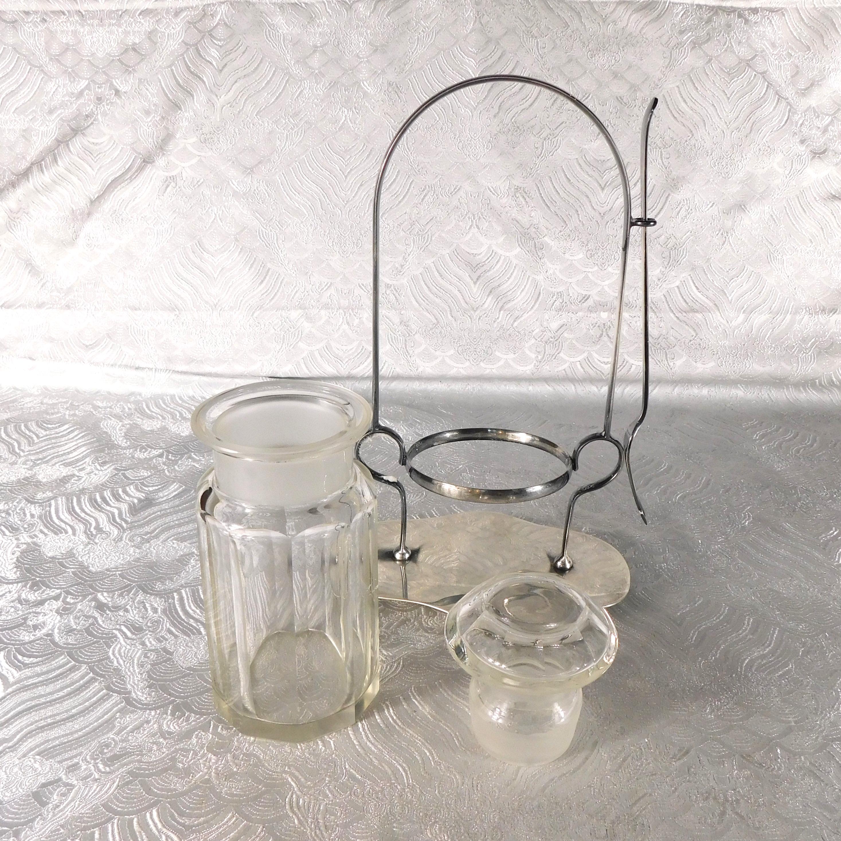 Glass Pickle Jar with EPNS Stand and Fork # 27705