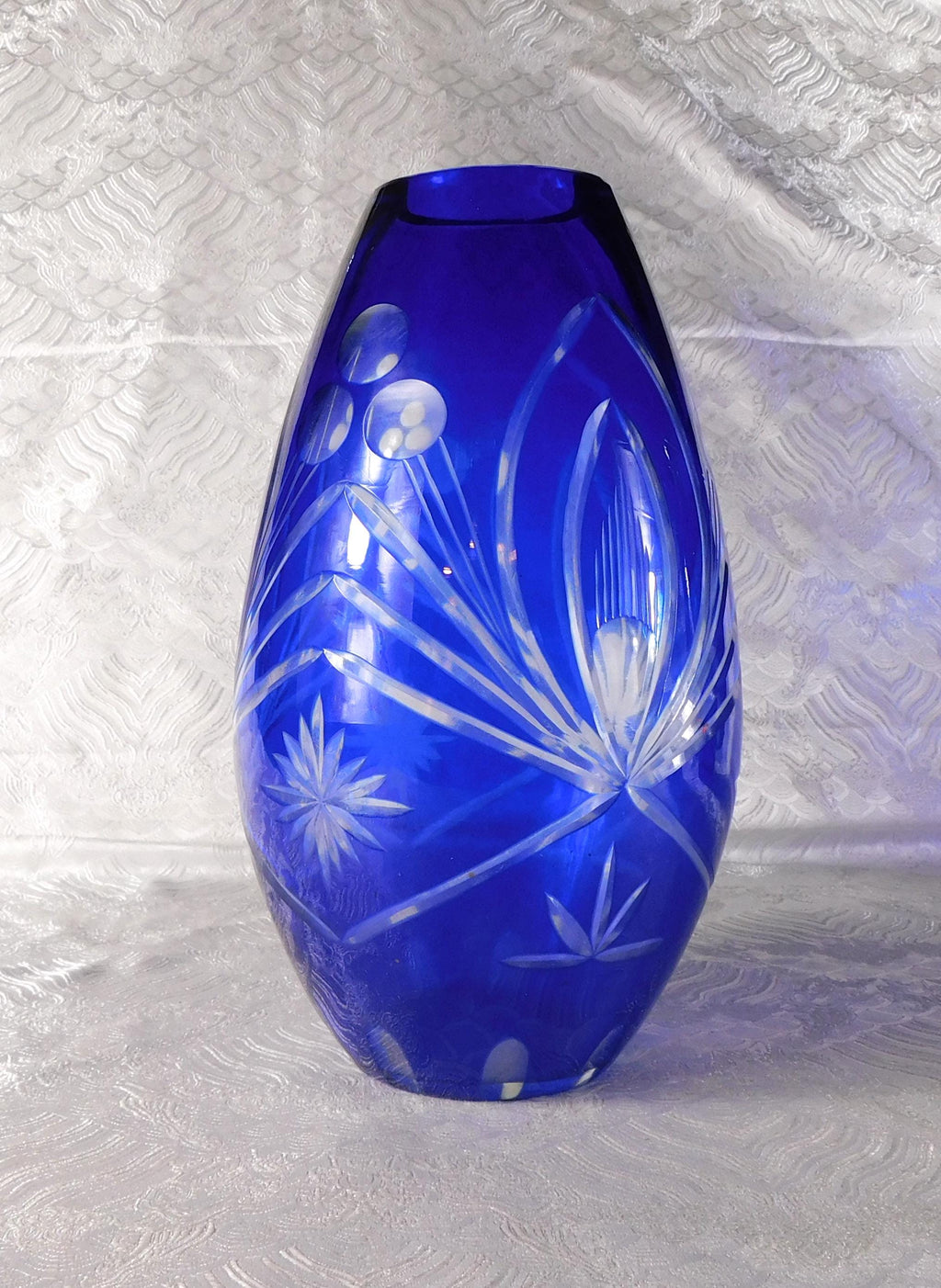 Blue Cut to Clear Vase # 27707
