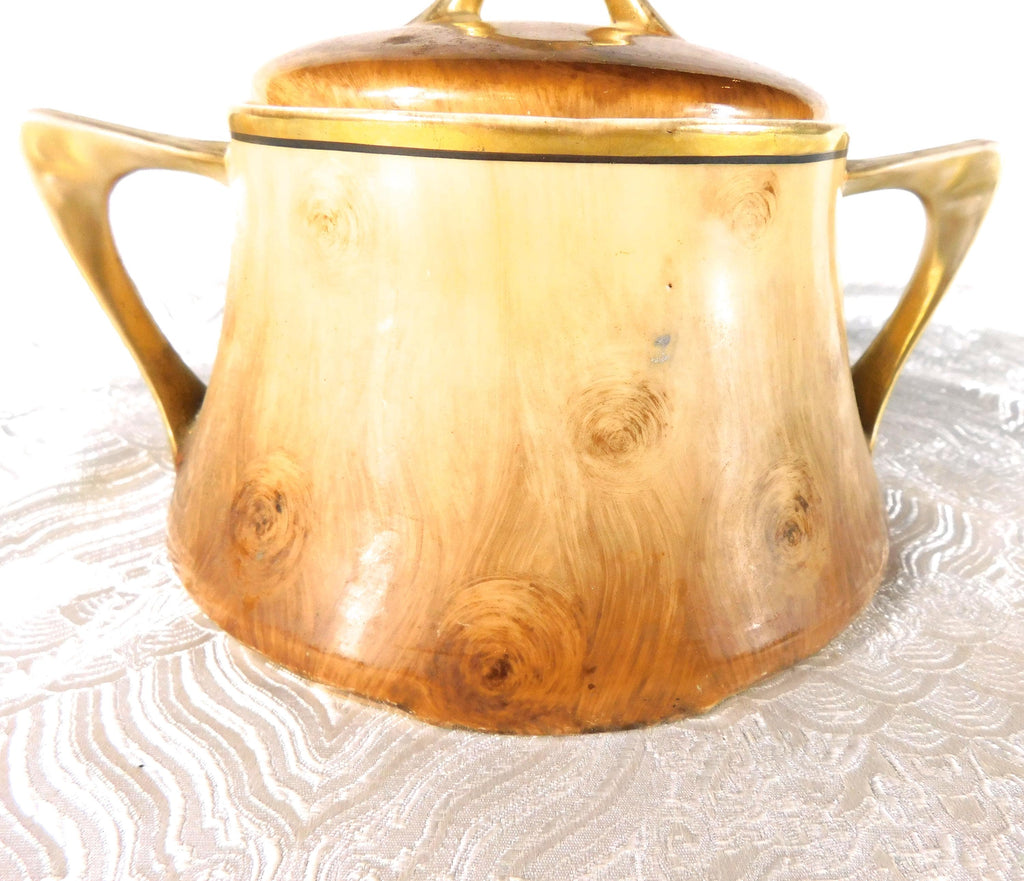 Royal Munich Zeh Scherzer Wood Look Porcelain Biscuit Jar # 27716