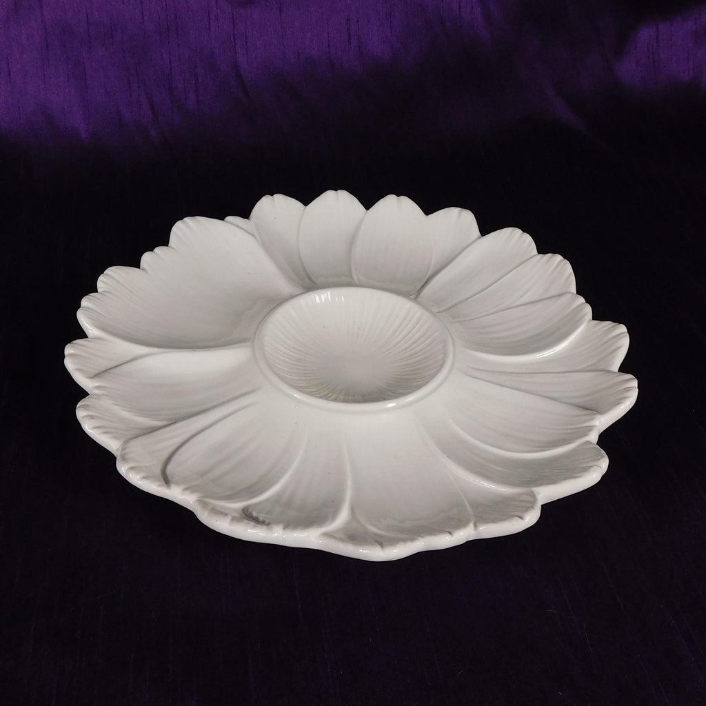 Set of Two Flower Shaped White Serving Dishes from Italy # 27494