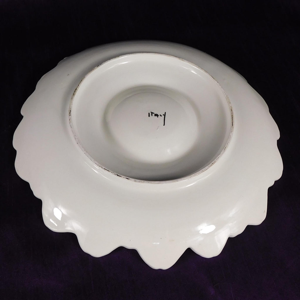 Set of Two Flower Shaped White Serving Dishes from Italy # 27494