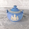 Wedgwood Light Blue Jasperware Sugar Bowl with Lion and Unicorn Crest # 27735
